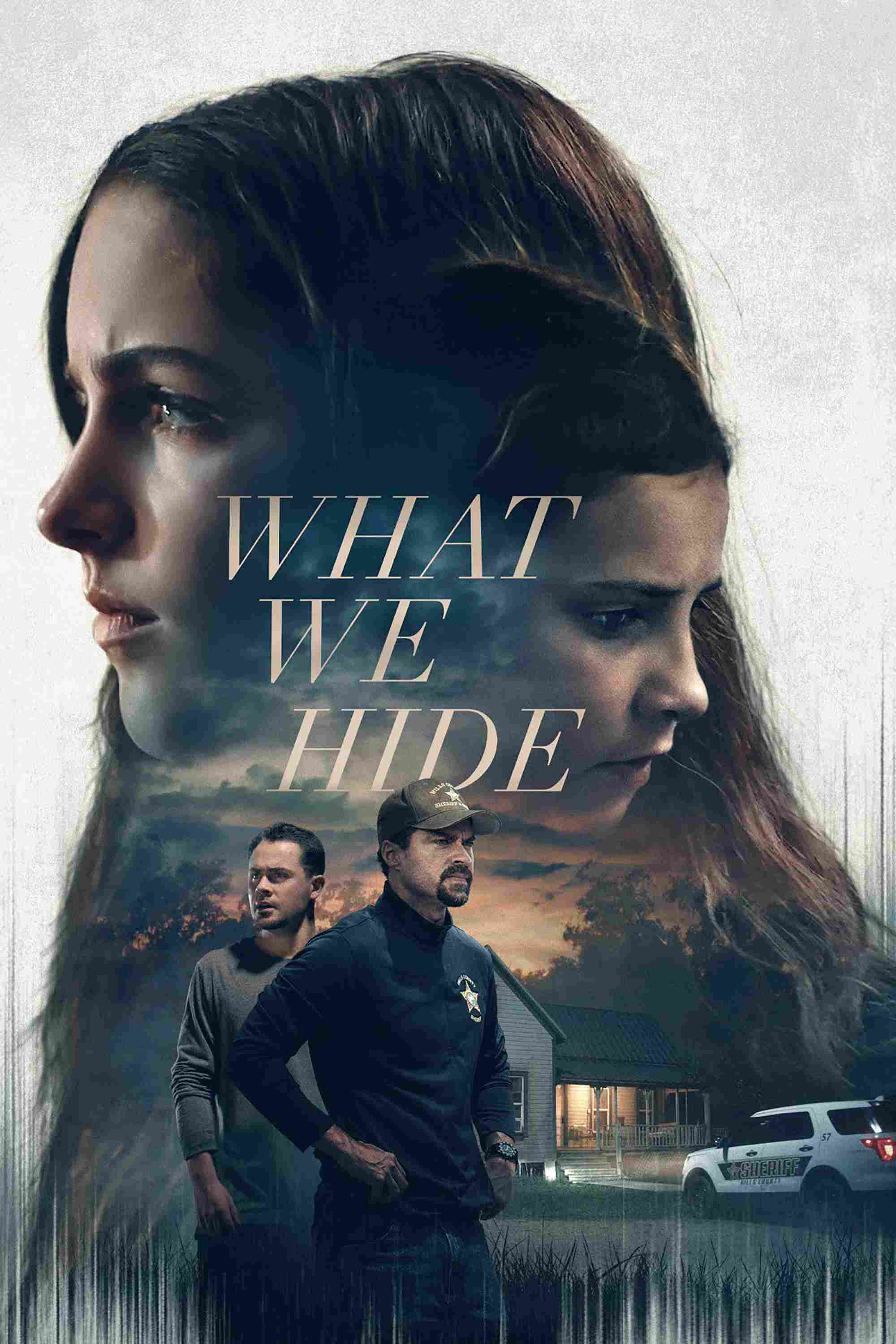 Poster chính thức của phim Phim Tâm Lý, Phim Giật Gân "Ẩn Giấu" (What We Hide - 2025), với sự tham gia của diễn viên Mckenna Grace và Jojo Regina.