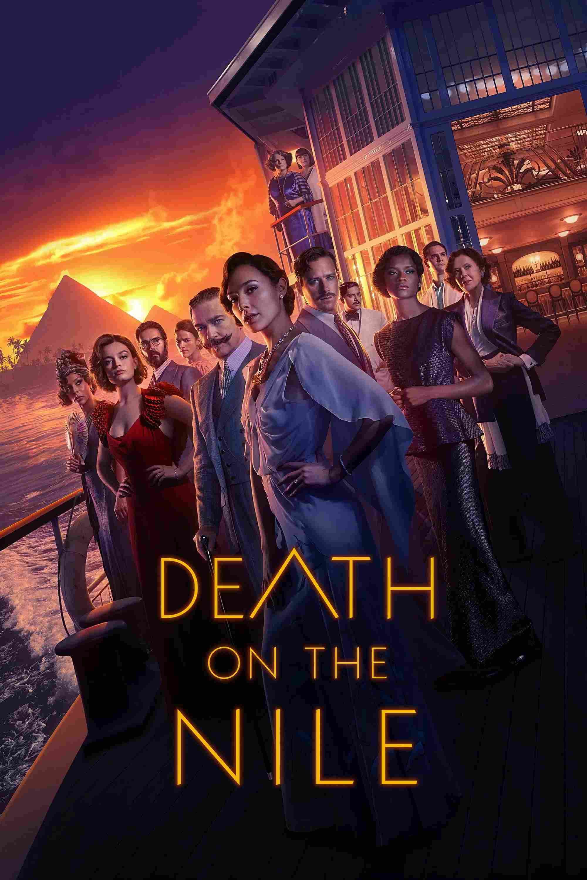 Poster chính thức của phim Phim Bí Ẩn, Phim Hình Sự "Án Mạng Trên Sông Nile" (Death on the Nile - 2022), với sự tham gia của diễn viên Kenneth Branagh và Tom Bateman.
