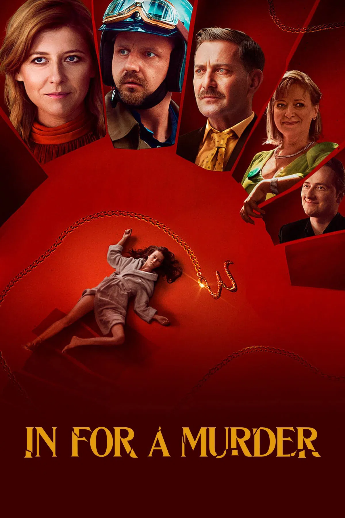 Poster chính thức của phim Phim Hình Sự, Phim Hài "Án mạng W" (In for a Murder - 2021), với sự tham gia của diễn viên Anna Smołowik và Paweł Domagała.