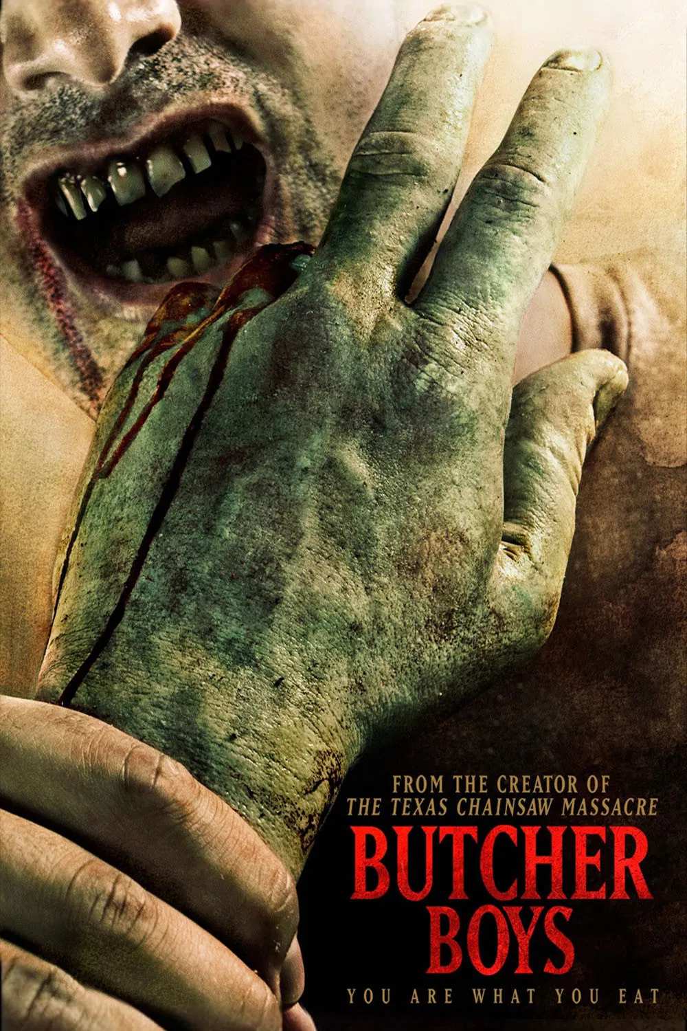 Poster chính thức của phim Phim Kinh Dị, Phim Hành Động "Ăn Thịt Đồng Loại" (Butcher Boys - 2013), với sự tham gia của diễn viên Ali Faulkner và Edwin Neal.