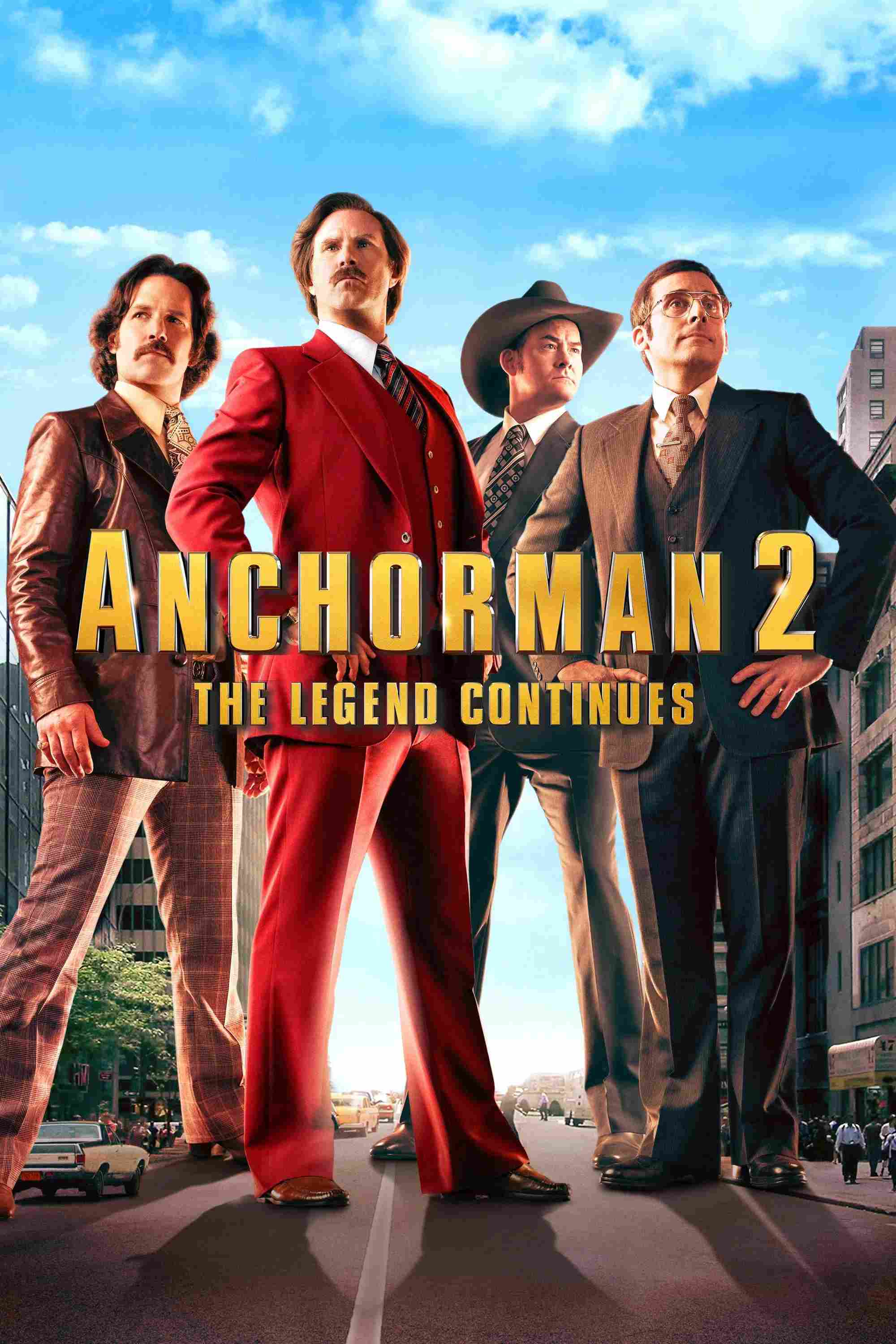 Poster chính thức của phim Phim Hài "Anchorman 2: Huyền Thoại Tiếp Diễn" (Anchorman 2: The Legend Continues - 2013), với sự tham gia của diễn viên Will Ferrell và Steve Carell.