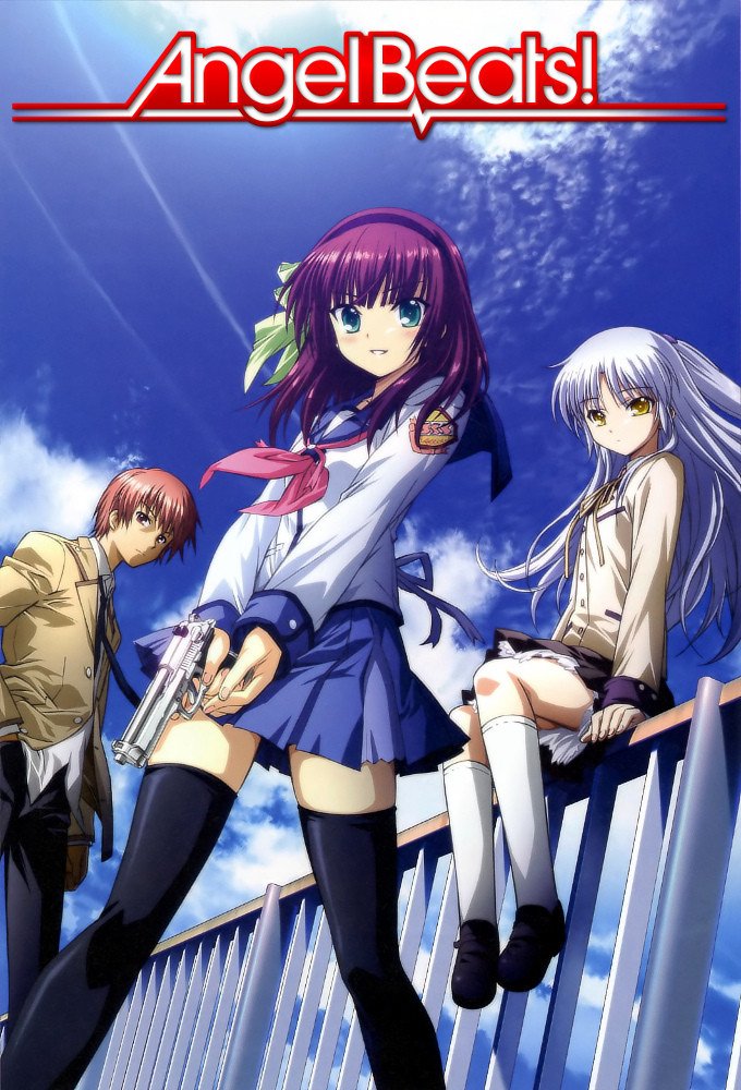 Poster chính thức của phim Phim Hoạt Hình, Phim Hài "Angel Beats!" (Angel Beats! - 2010), với sự tham gia của diễn viên Hiroshi Kamiya và Harumi Sakurai.