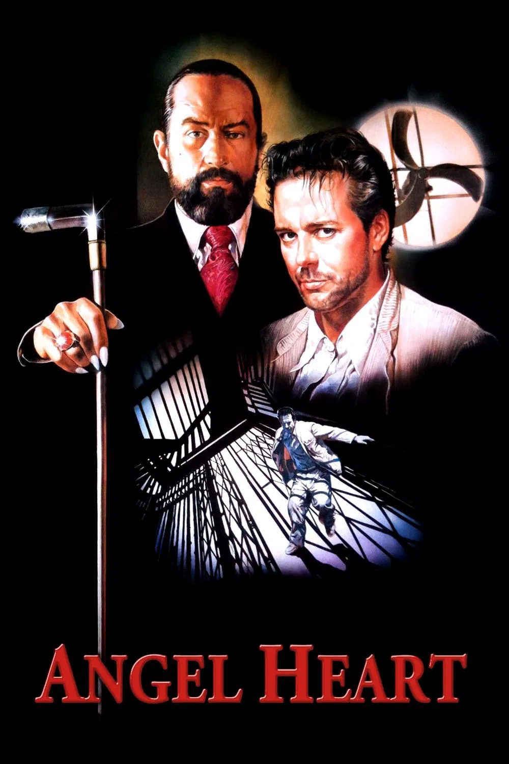 Poster chính thức của phim Phim Kinh Dị, Phim Bí Ẩn "Angel Heart" (Angel Heart - 1987), với sự tham gia của diễn viên Mickey Rourke và Robert De Niro.