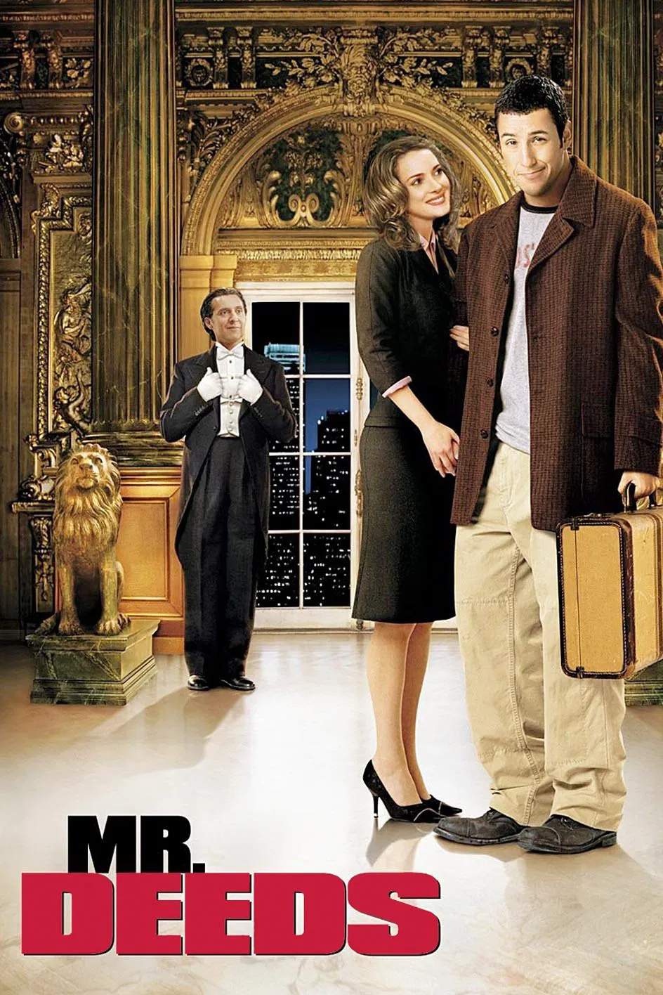 Poster chính thức của phim Phim Hài, Phim Tình Cảm "Anh Chàng Thật Thà" (Mr. Deeds - 2002), với sự tham gia của diễn viên Adam Sandler và Winona Ryder.