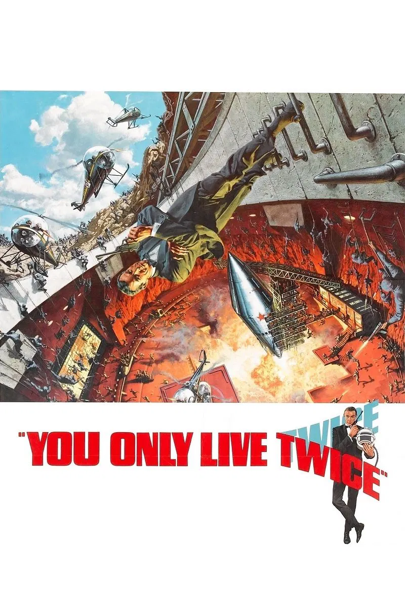 Poster chính thức của phim Phim Hành Động, Phim Giật Gân "Anh Chỉ Sống Hai Lần" (You Only Live Twice - 1967), với sự tham gia của diễn viên Sean Connery và Akiko Wakabayashi.