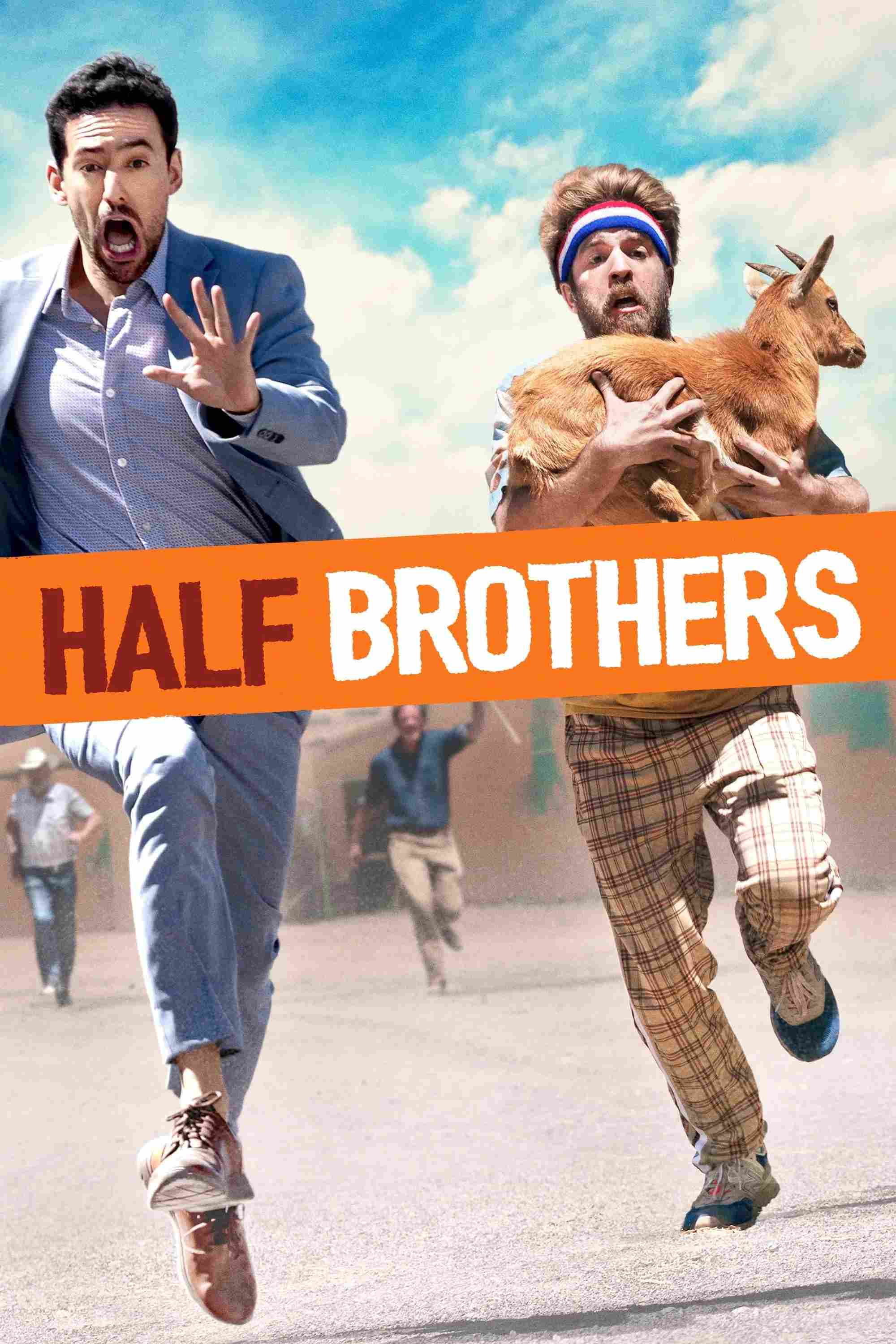 Poster chính thức của phim Phim Hài, Phim Tâm Lý "Anh Em Cùng Cha Khác Mẹ" (Half Brothers - 2020), với sự tham gia của diễn viên José Zúñiga và Luis Gerardo Méndez.