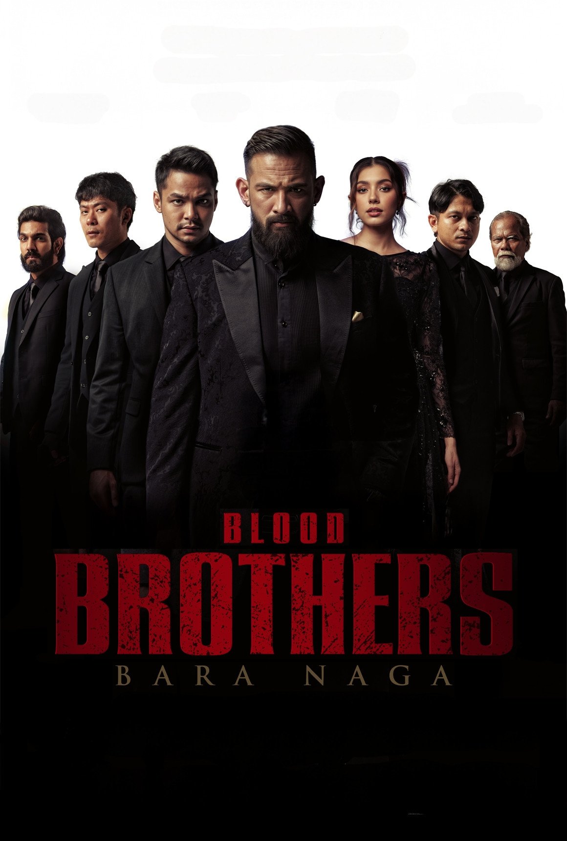 Poster chính thức của phim Phim Hành Động, Phim Hình Sự "Anh Em Đối Đầu" (Blood Brothers: Bara Naga - 2025), với sự tham gia của diễn viên Sharnaaz Ahmad và Syafiq Kyle.