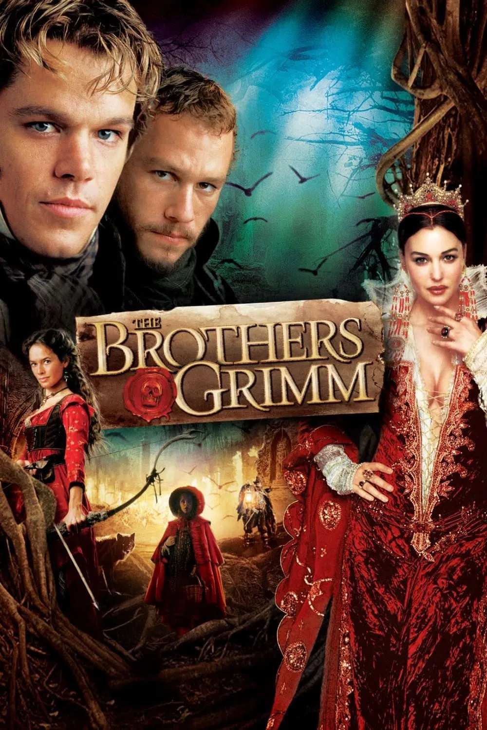 Poster chính thức của phim Phim Phiêu Lưu, Phim Giả Tượng "Anh Em Nhà Grimm" (The Brothers Grimm - 2005), với sự tham gia của diễn viên Matt Damon và Heath Ledger.