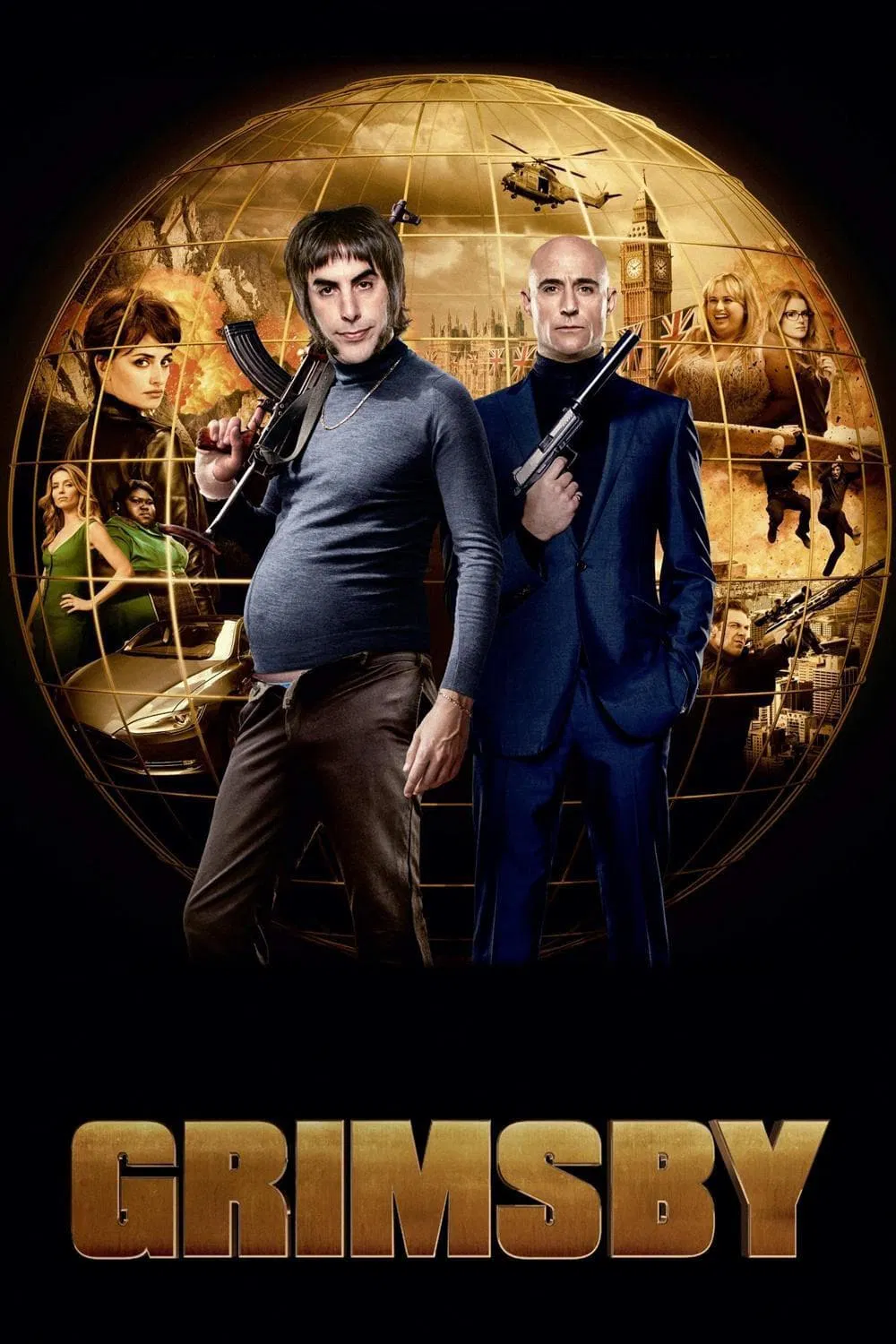 Poster chính thức của phim Phim Hành Động, Phim Hài "Anh Em Nhà Grimsby" (Grimsby - 2016), với sự tham gia của diễn viên Sacha Baron Cohen và Mark Strong.