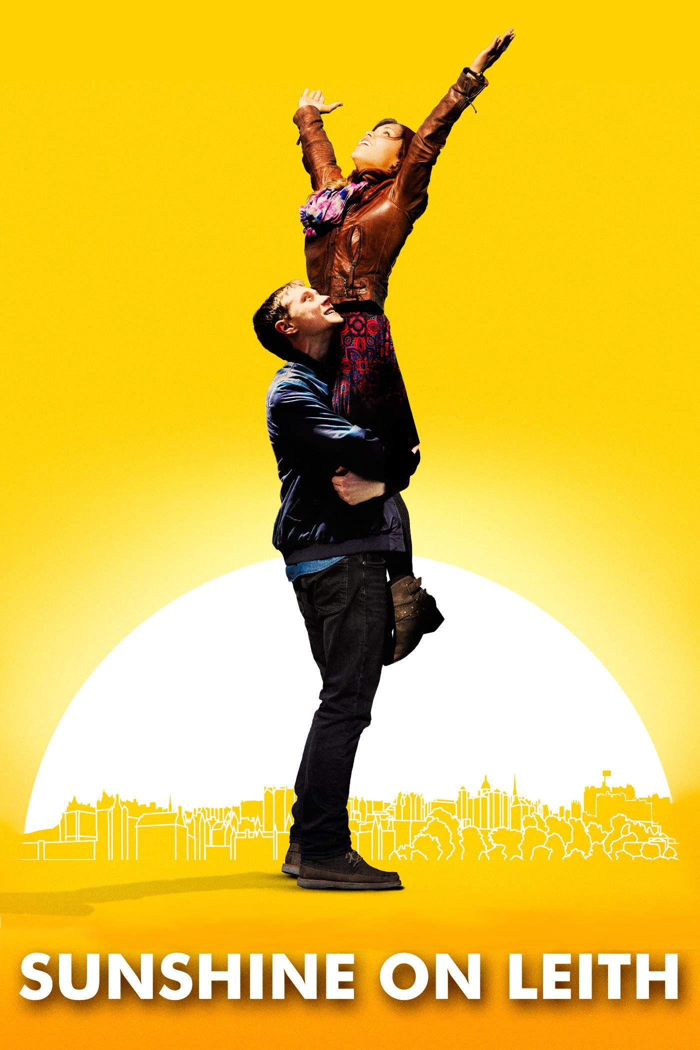 Poster chính thức của phim Phim Ca Nhạc, Phim Hài "Ánh Mặt Trời Xứ Leith" (Sunshine on Leith - 2013), với sự tham gia của diễn viên George MacKay và Kevin Guthrie.