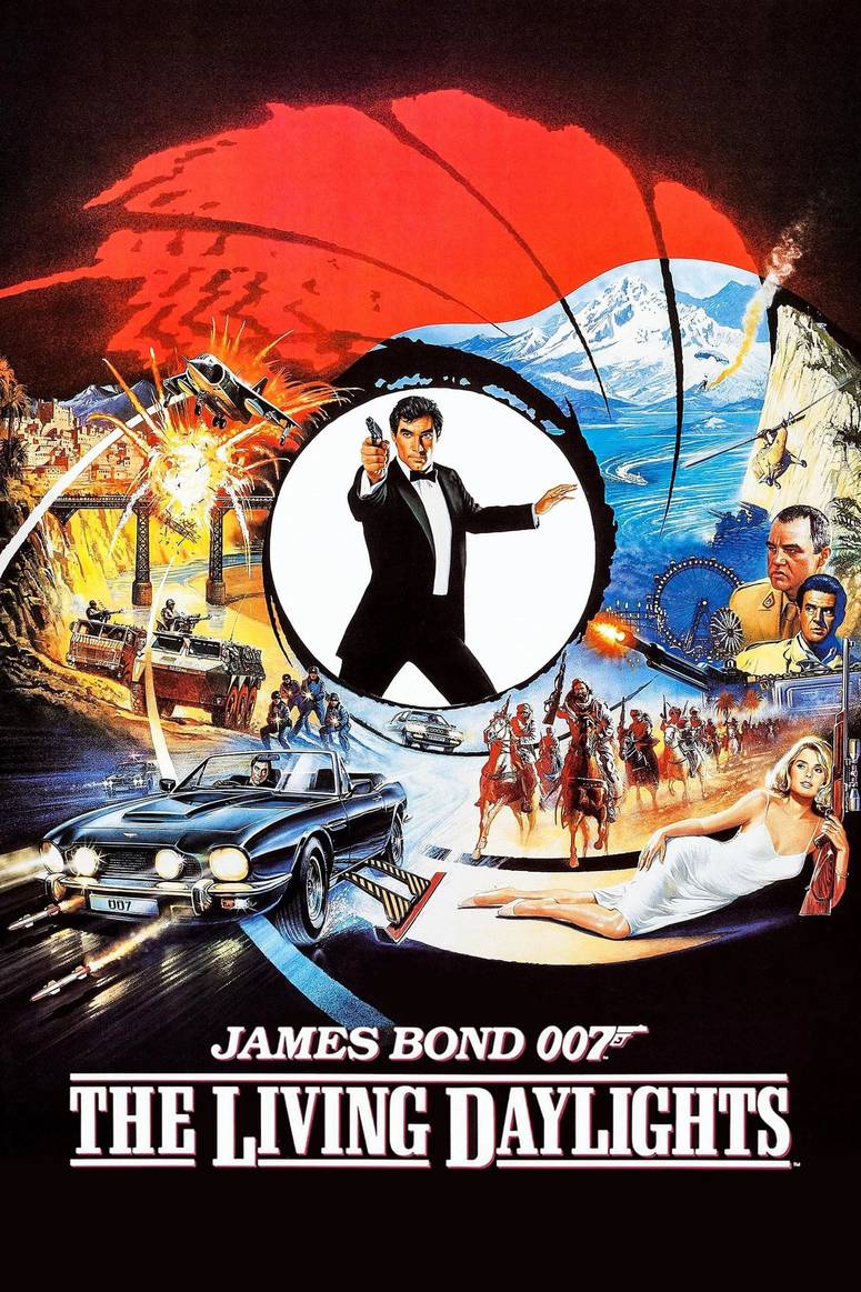 Poster chính thức của phim Phim Hành Động, Phim Phiêu Lưu "Ánh Sáng Chết Người" (The Living Daylights - 1987), với sự tham gia của diễn viên Timothy Dalton và Maryam D'Abo.