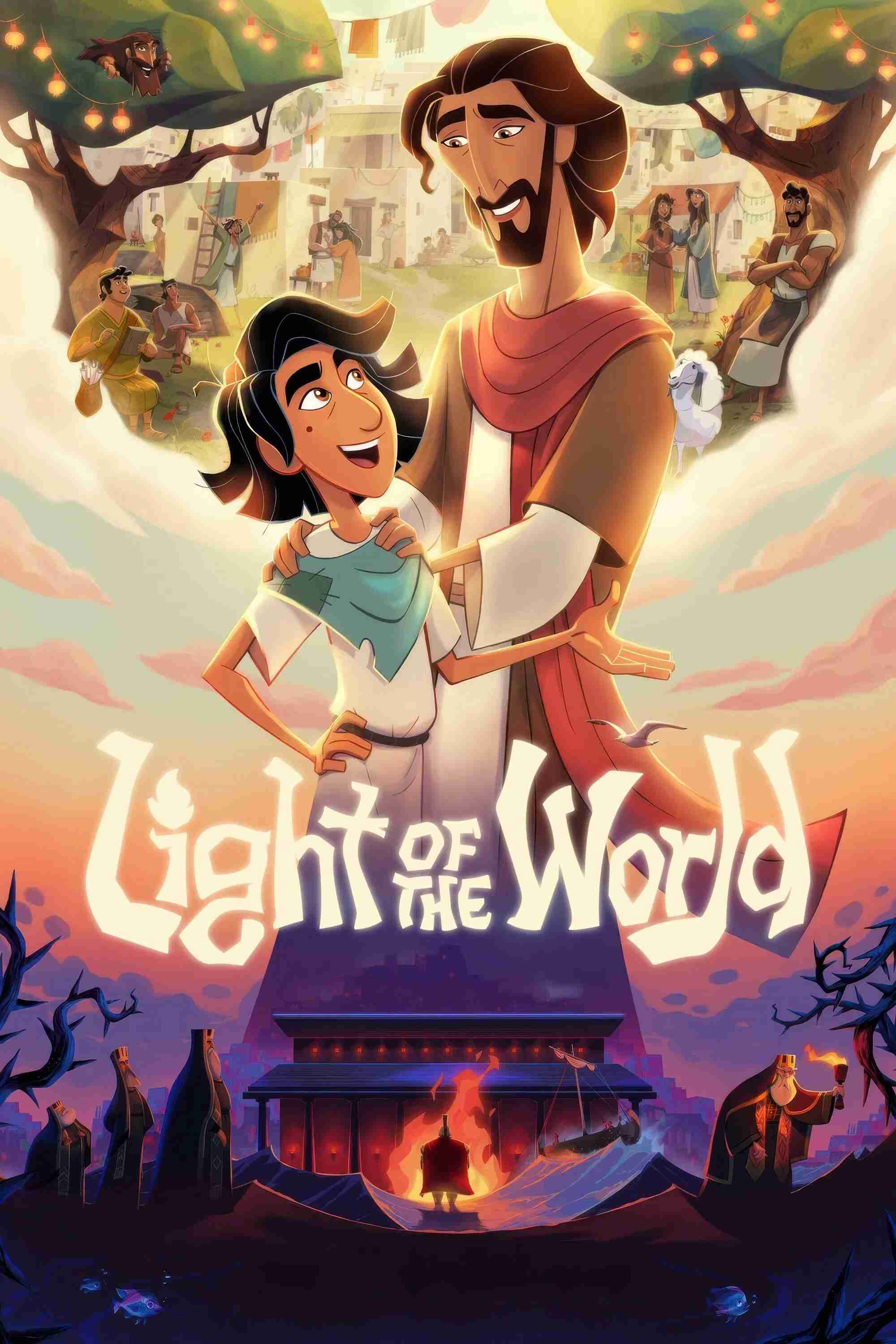 Poster chính thức của phim Phim Hoạt Hình, Phim Giả Tượng "Ánh sáng của thế giới" (Light of the World - 2025), với sự tham gia của diễn viên Ian Hanlin và Benjamin Jacobson.