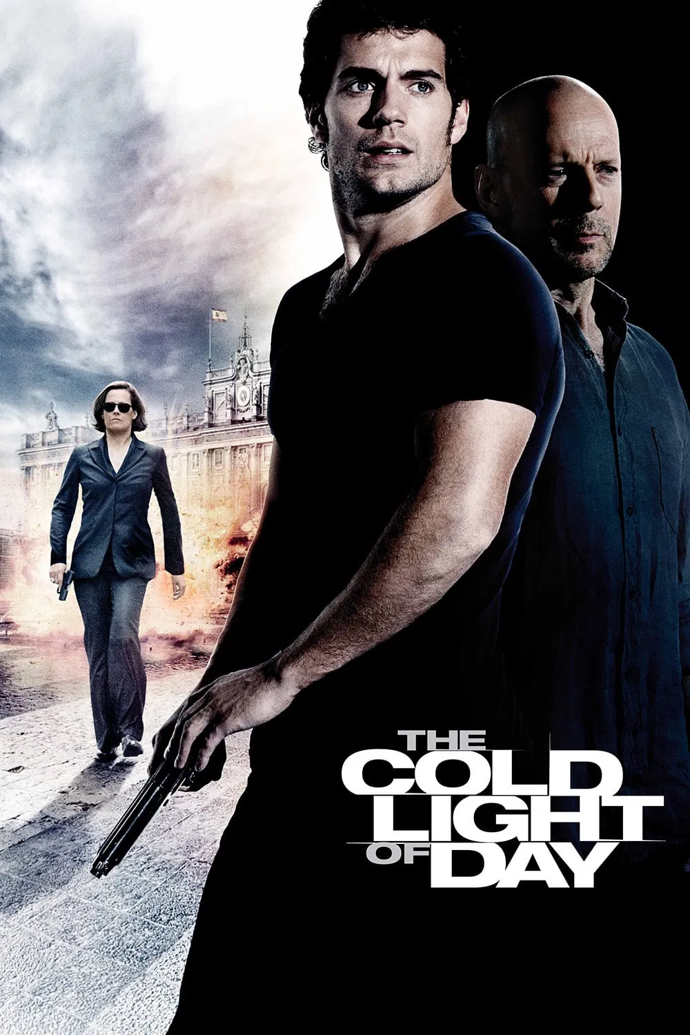 Poster chính thức của phim Phim Hành Động, Phim Giật Gân "Ánh Sáng Cuối Con Đường" (The Cold Light of Day - 2012), với sự tham gia của diễn viên Henry Cavill và Bruce Willis.