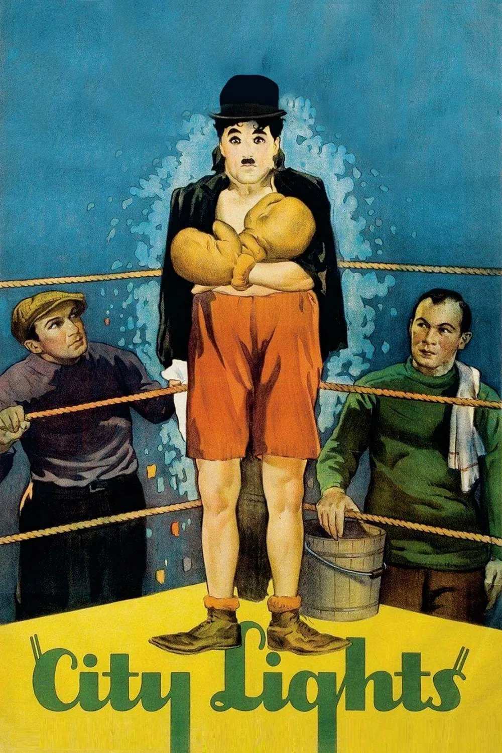 Poster chính thức của phim Phim Hài, Phim Tâm Lý "Ánh Sáng Đô Thị" (City Lights - 1931), với sự tham gia của diễn viên Charlie Chaplin và Virginia Cherrill.