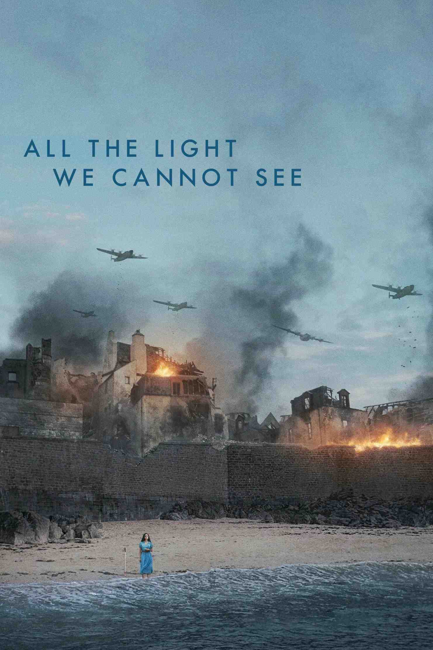 Poster chính thức của phim Phim Tâm Lý "Ánh Sáng Vô Hình" (All the Light We Cannot See - 2023), với sự tham gia của diễn viên Aria Mia Loberti và Louis Hofmann.
