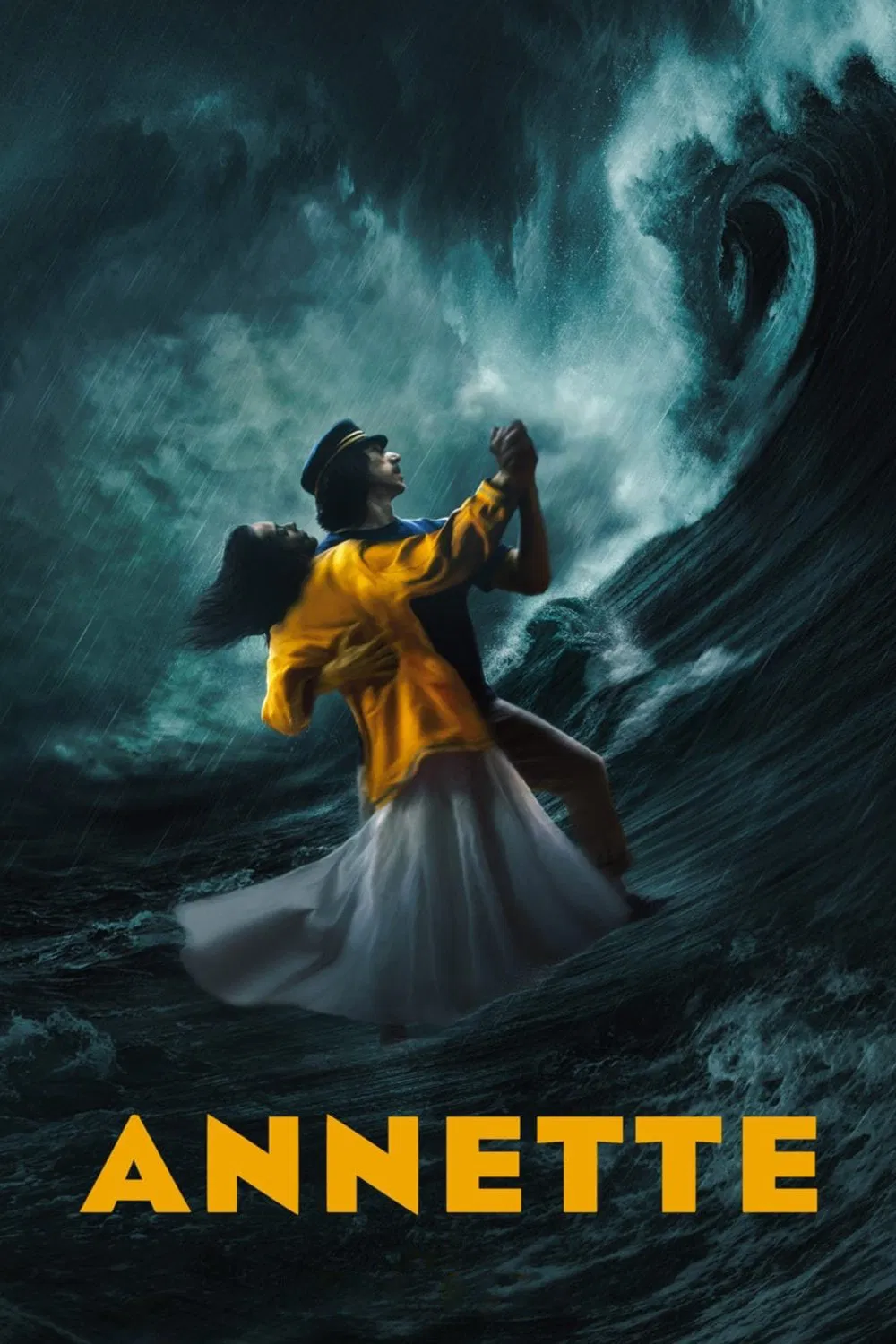 Poster chính thức của phim Phim Tâm Lý, Phim Tình Cảm "Annette" (Annette - 2021), với sự tham gia của diễn viên Adam Driver và Marion Cotillard.