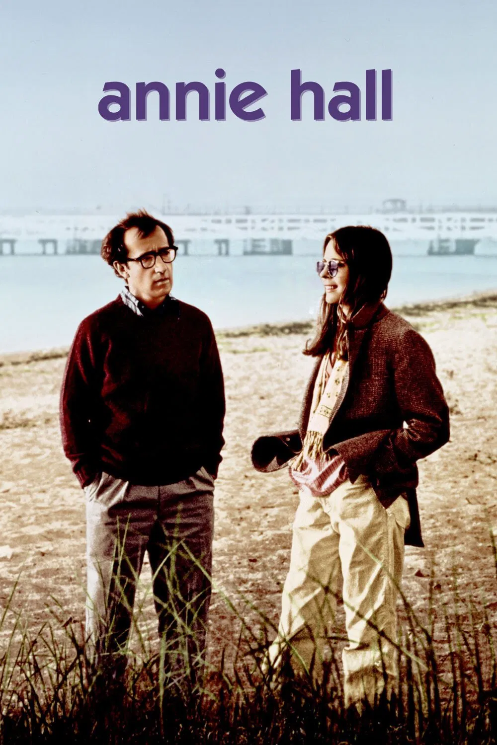 Poster chính thức của phim Phim Hài, Phim Tâm Lý "Annie Hall" (Annie Hall - 1977), với sự tham gia của diễn viên Woody Allen và Diane Keaton.