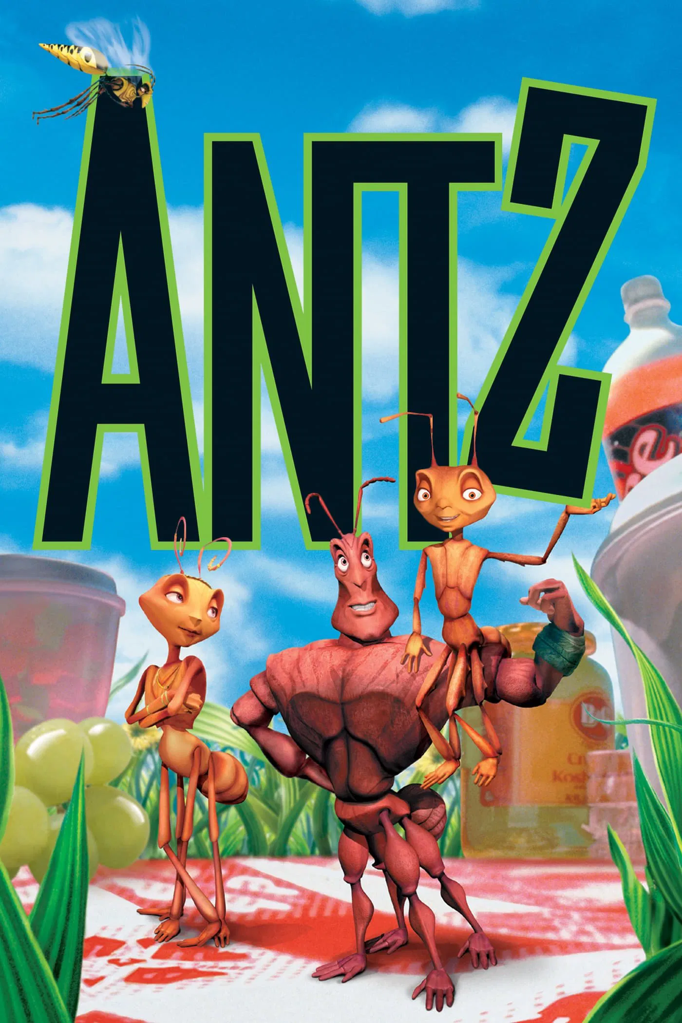 Poster chính thức của phim Phim Hoạt Hình, Phim Gia Đình "Antz" (Antz - 1998), với sự tham gia của diễn viên Woody Allen và Sharon Stone.