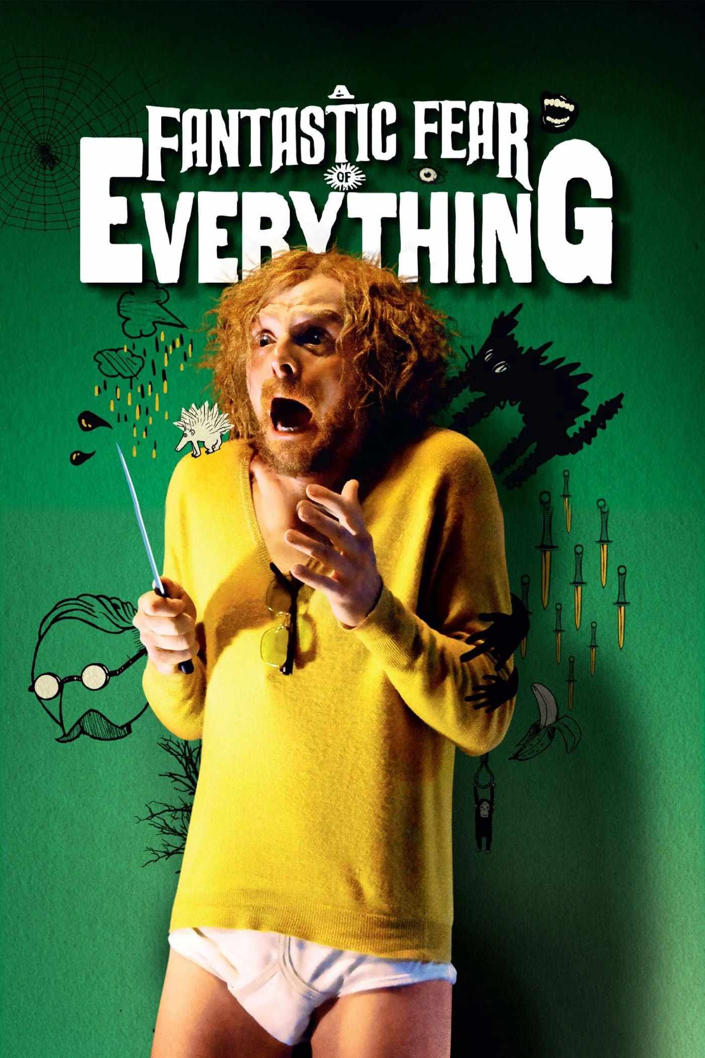 Poster chính thức của phim Phim Hài, Phim Giật Gân "Ảo Giác Ma Quái" (A Fantastic Fear of Everything - 2012), với sự tham gia của diễn viên Simon Pegg và Paul Freeman.