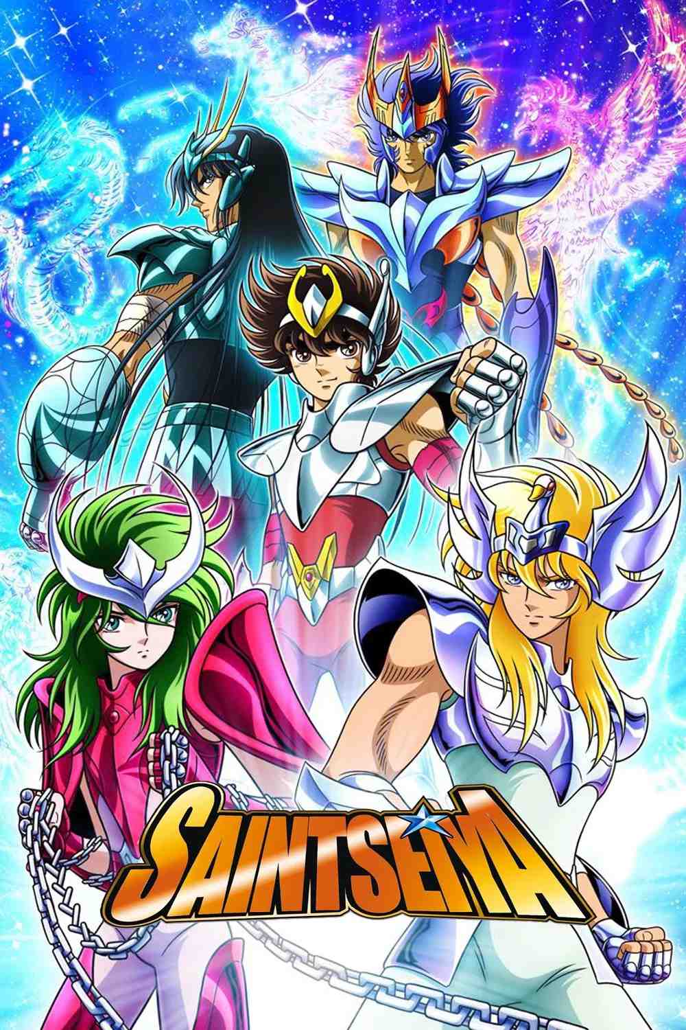 Poster chính thức của phim Phim Hoạt Hình, Phim Tâm Lý "Áo Giáp Vàng" (Saint Seiya - 1986), với sự tham gia của diễn viên Toru Furuya và Hirotaka Suzuoki.