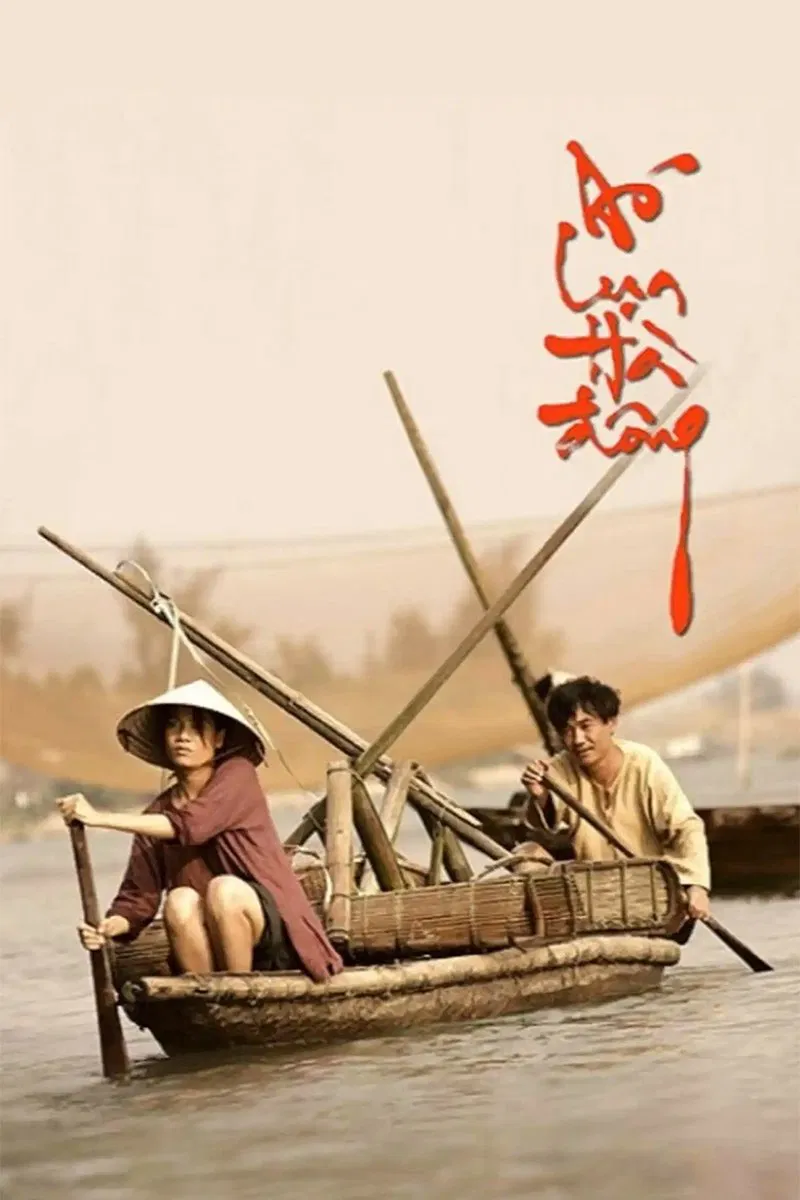 Poster chính thức của phim Phim Tâm Lý, Phim Chiến Tranh "Áo Lụa Hà Đông" (The White Silk Dress - 2006), với sự tham gia của diễn viên Trần Thiên Tú và Trương Ngọc Ánh.