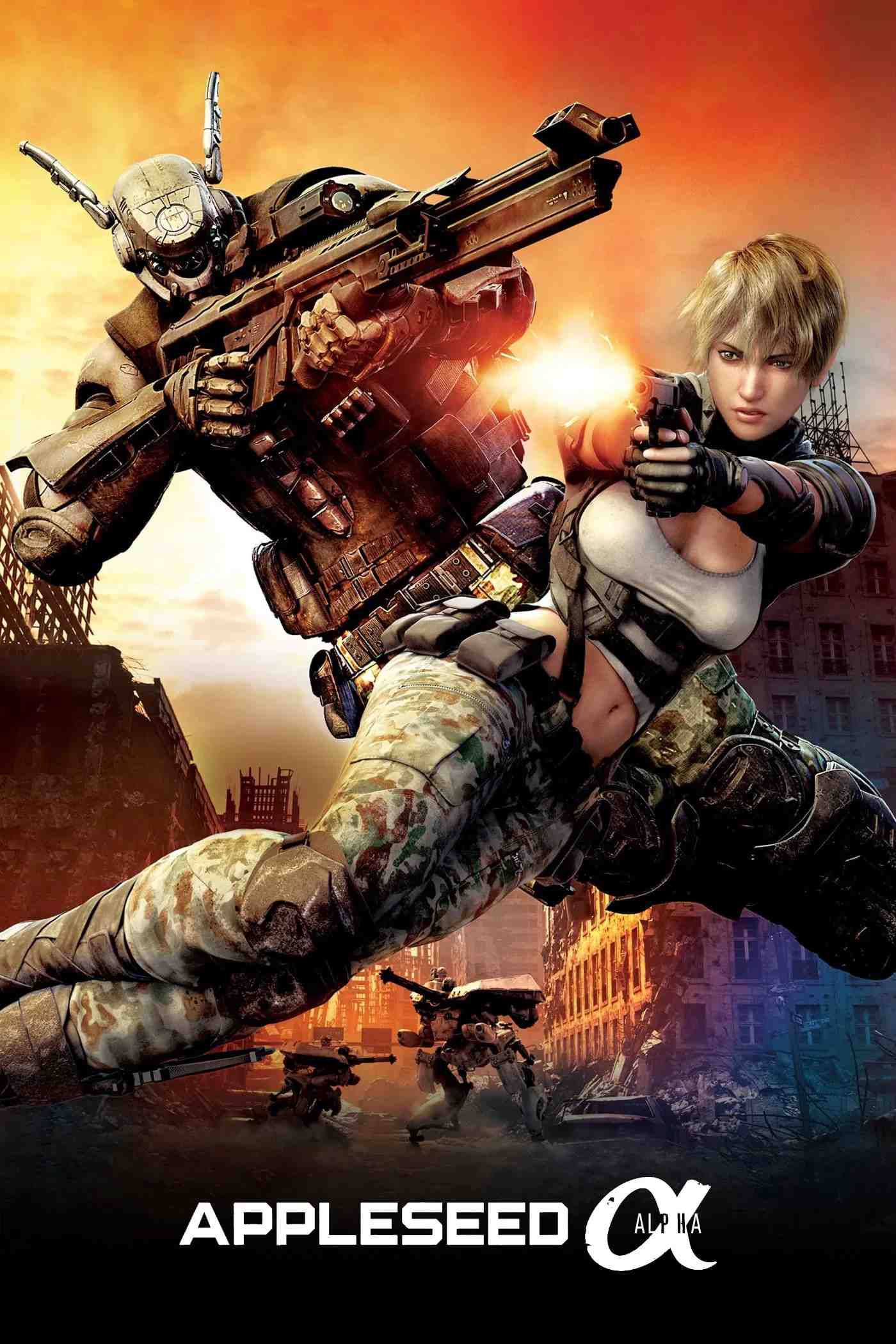 Poster chính thức của phim Phim Hoạt Hình, Phim Viễn Tưởng "Appleseed Alpha" (Appleseed Alpha - 2014), với sự tham gia của diễn viên Yuka Komatsu và Junichi Suwabe.