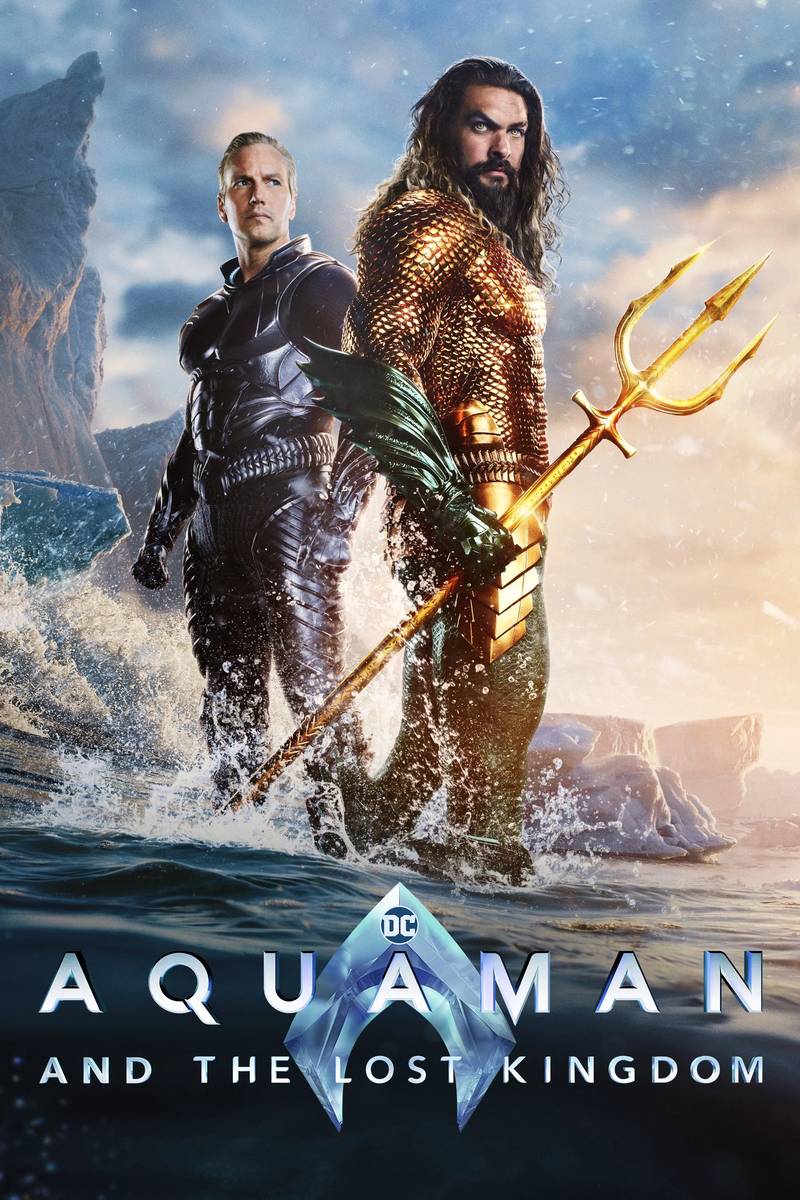 Poster chính thức của phim Phim Hành Động, Phim Phiêu Lưu "Aquaman và Vương Quốc Thất Lạc" (Aquaman and the Lost Kingdom - 2023), với sự tham gia của diễn viên Jason Momoa và Patrick Wilson.