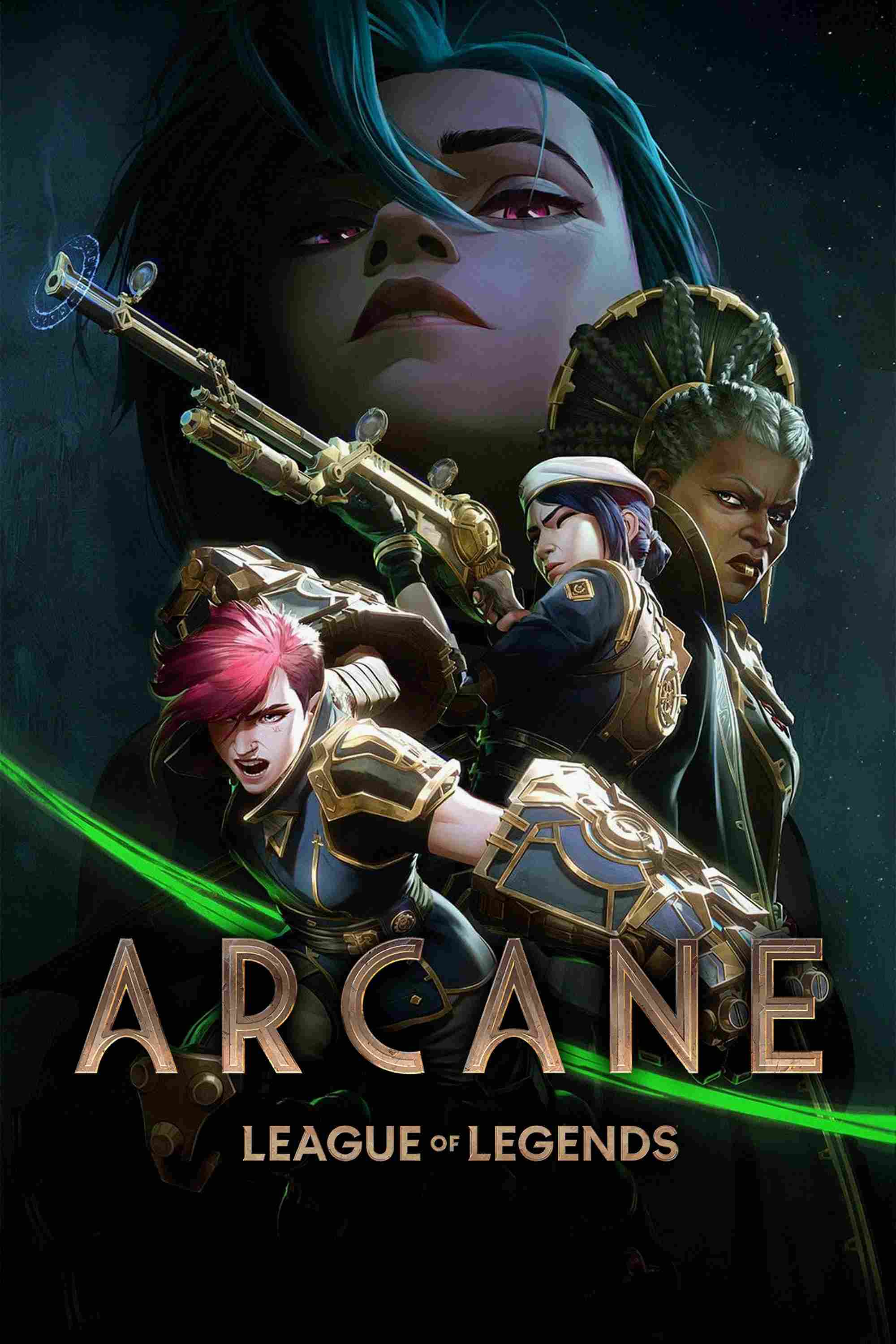 Poster chính thức của phim Phim Hoạt Hình, Phim Hành Động & Phiêu Lưu "Arcane" (Arcane - 2021), với sự tham gia của diễn viên Hailee Steinfeld và Ella Purnell.