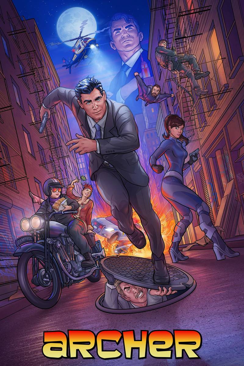 Poster chính thức của phim Phim Hài, Phim Hành Động & Phiêu Lưu "Archer (Phần 14)" (Archer - 2009), với sự tham gia của diễn viên H. Jon Benjamin và Judy Greer.