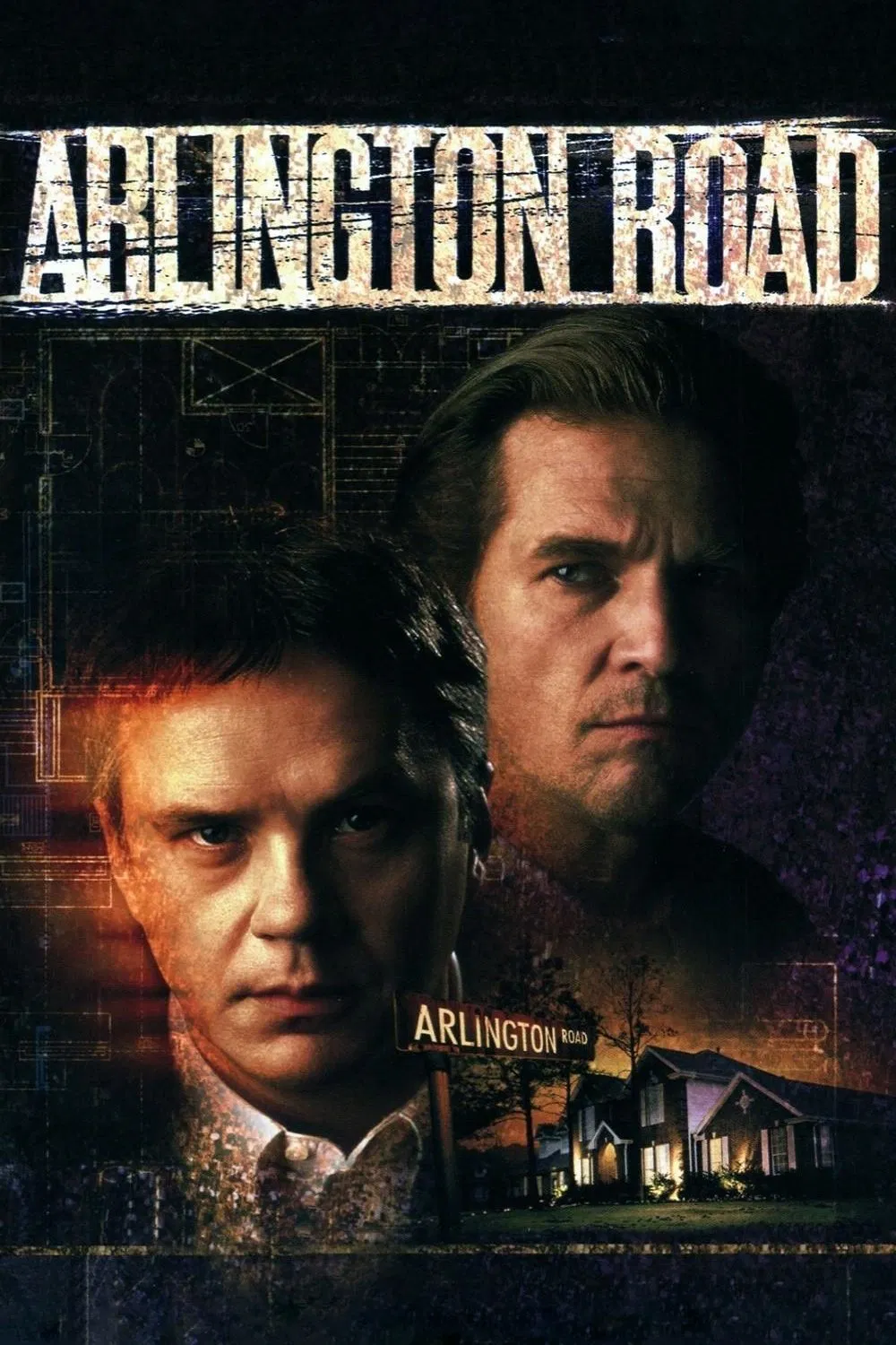 Poster chính thức của phim Phim Hình Sự, Phim Tâm Lý "Arlington Road" (Arlington Road - 1999), với sự tham gia của diễn viên Jeff Bridges và Tim Robbins.