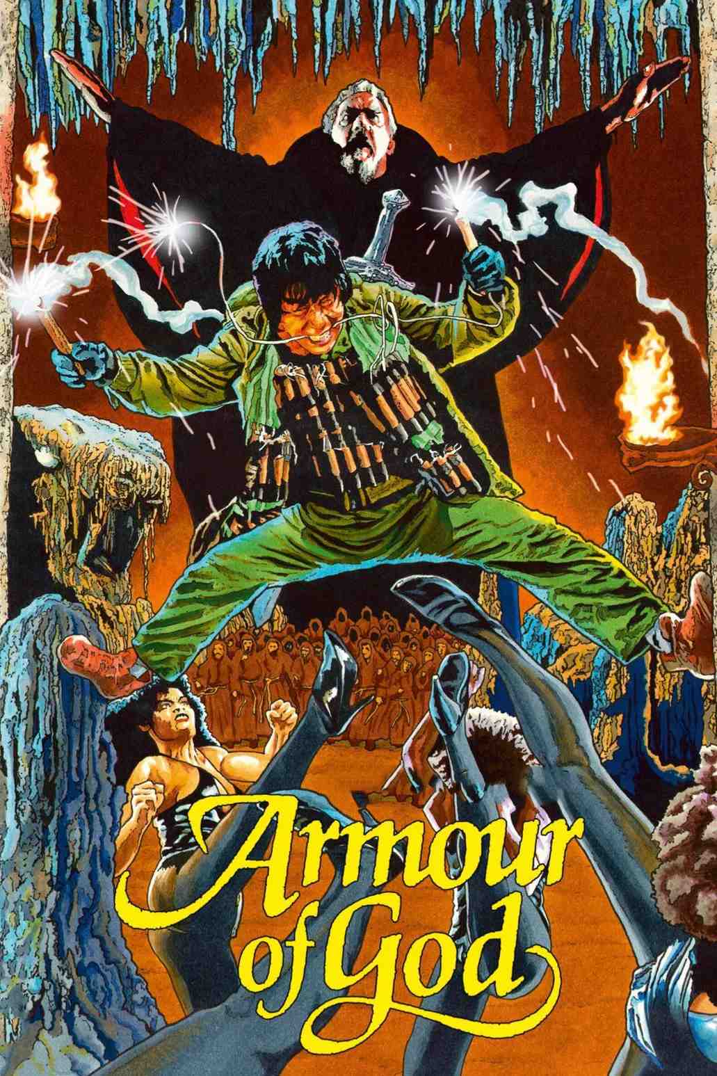Poster chính thức của phim Phim Phiêu Lưu, Phim Hành Động "Armour Of God" (Armour of God - 1986), với sự tham gia của diễn viên Thành Long và Đàm Vịnh Lân.