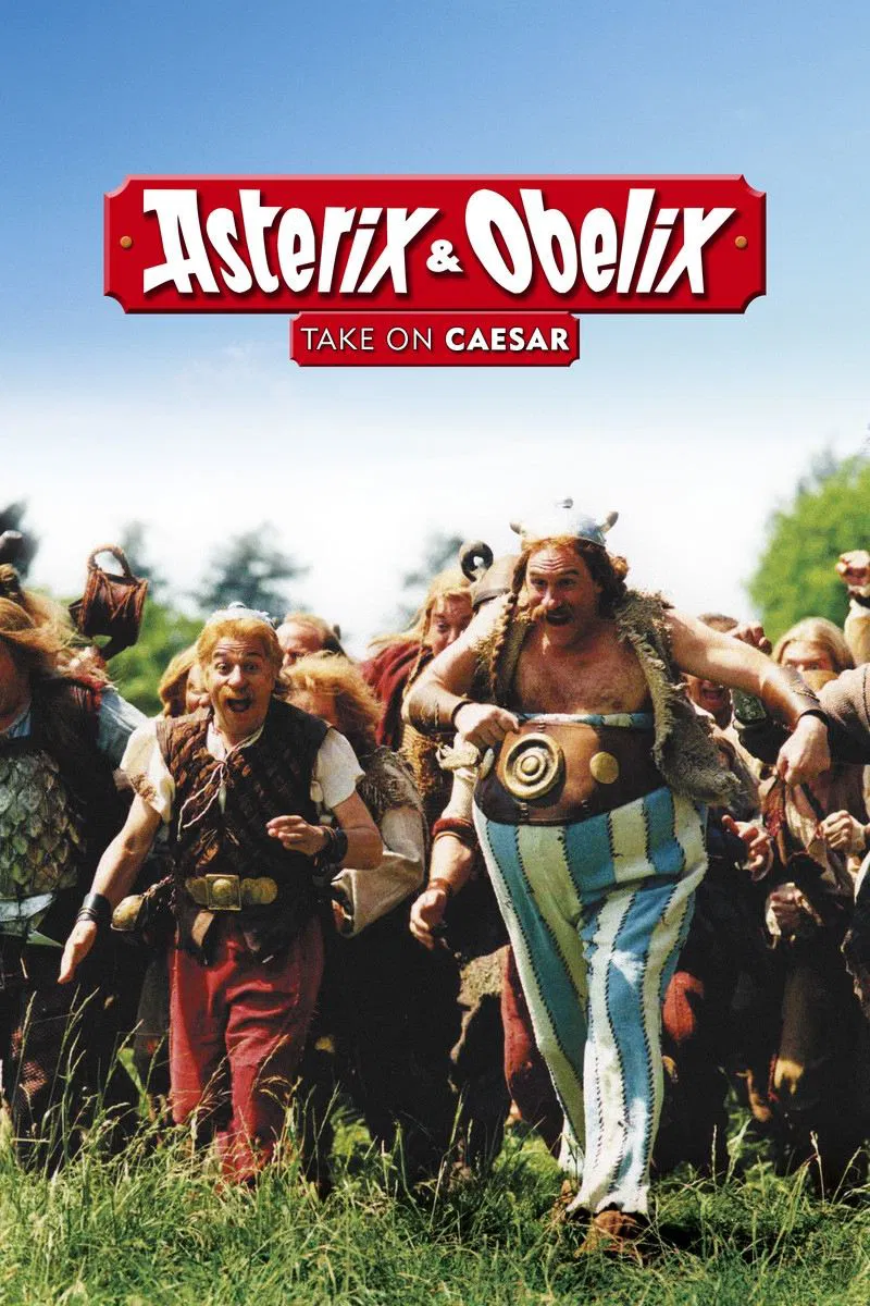 Poster chính thức của phim Phim Gia Đình, Phim Phiêu Lưu "Asterix & Obelix Take on Caesar" (Asterix and Obelix vs. Caesar - 1999), với sự tham gia của diễn viên Christian Clavier và Gérard Depardieu.