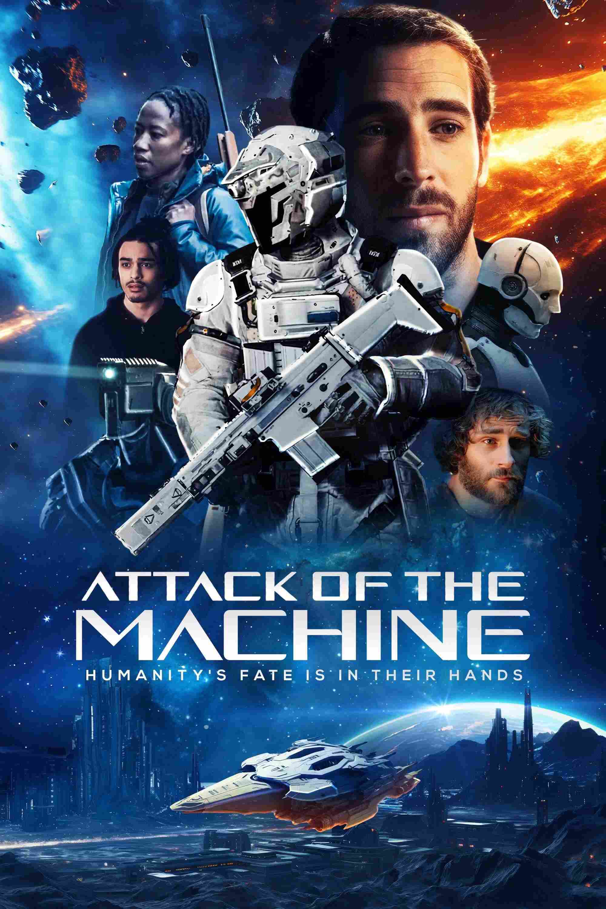 Poster chính thức của phim Phim Hành Động, Phim Viễn Tưởng "Attack Of The Machine" (Attack Of The Machine - 2025), với sự tham gia của diễn viên Manuela Vellés và Adam Quintero.