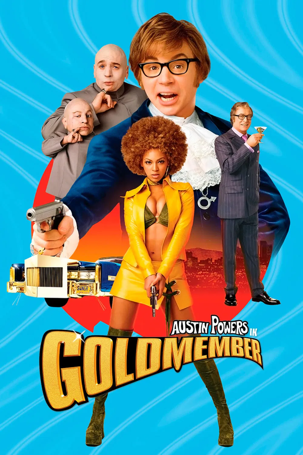 Poster chính thức của phim Phim Hài, Phim Hình Sự "Austin Giải Cứu Thế Giới" (Austin Powers in Goldmember - 2002), với sự tham gia của diễn viên Mike Myers và Beyoncé.