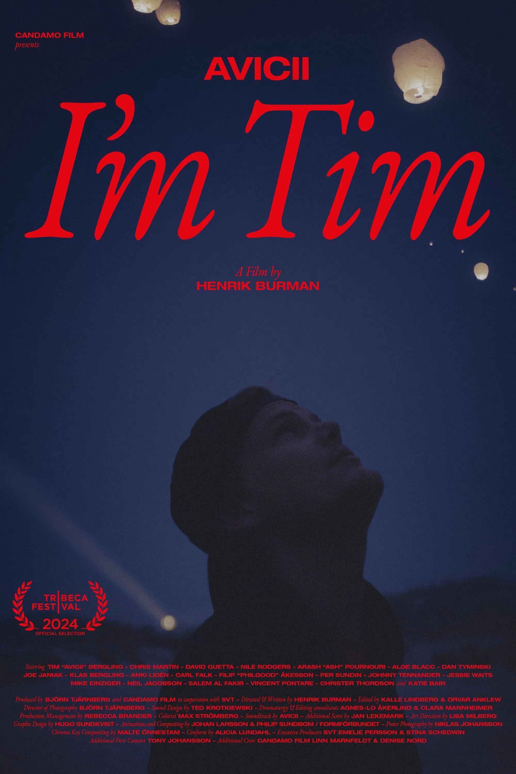 Poster chính thức của phim Phim Tài Liệu, Phim Ca Nhạc "Avicii – Tôi là Tim" (Avicii - I'm Tim - 2024), với sự tham gia của diễn viên Avicii và Chris Martin.