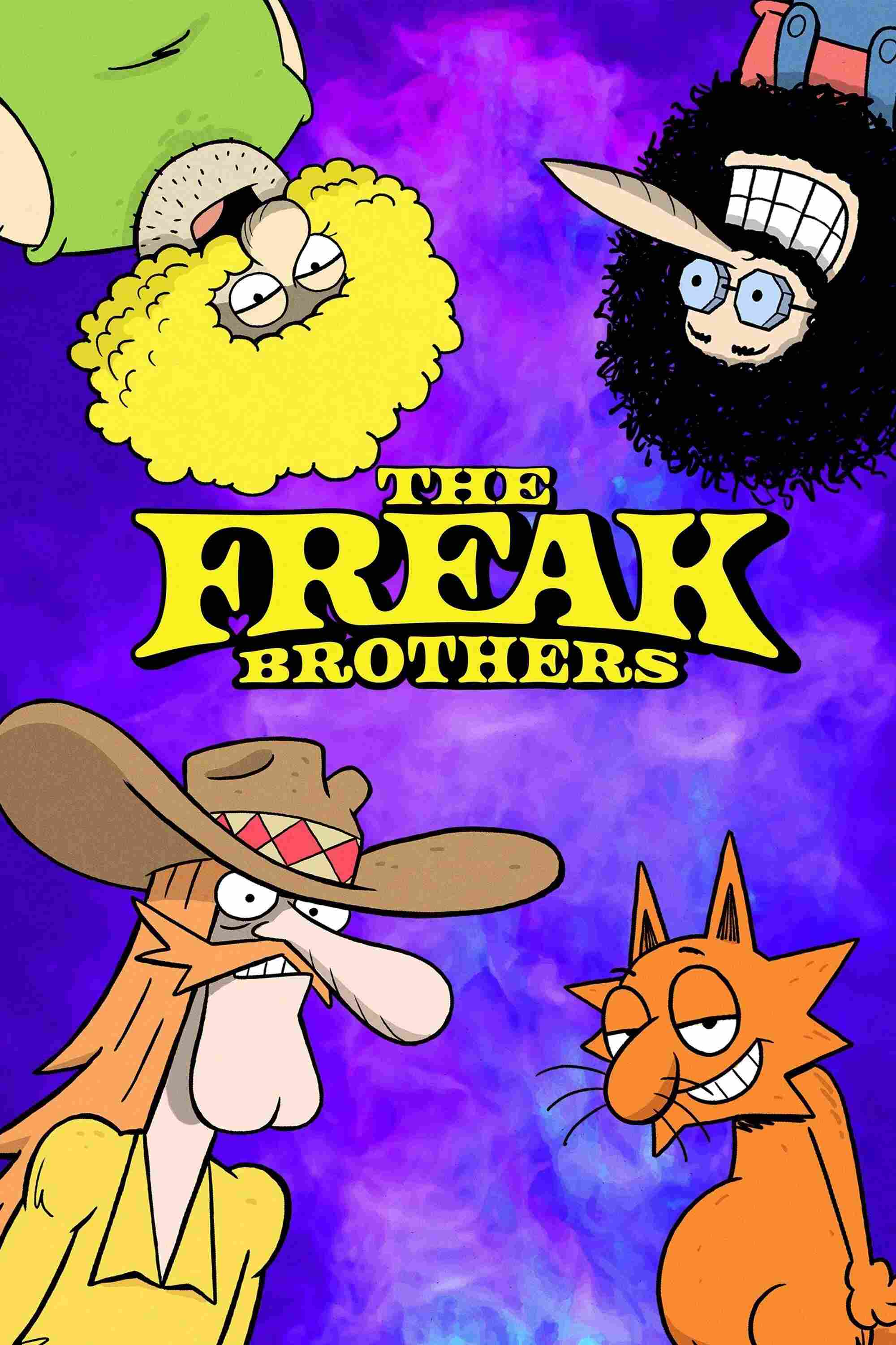Poster chính thức của phim Phim Hoạt Hình, Phim Hài "Ba anh em lập dị (Phần 2)" (The Freak Brothers - 2021), với sự tham gia của diễn viên John Goodman và Woody Harrelson.