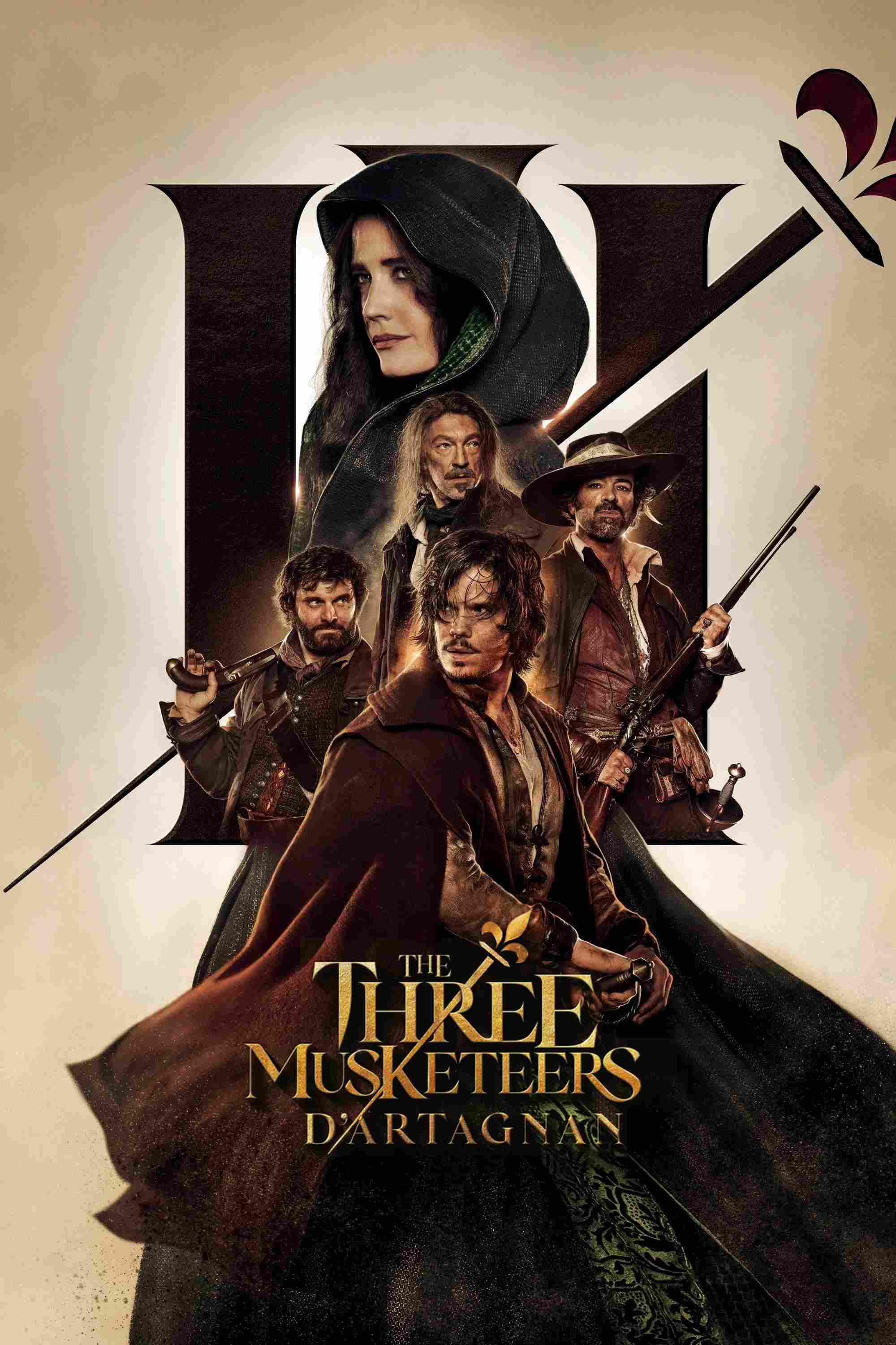 Poster chính thức của phim Phim Phiêu Lưu, Phim Hành Động "Ba Chàng Lính Ngự Lâm: D'Artagnan" (The Three Musketeers: D'Artagnan - 2023), với sự tham gia của diễn viên François Civil và Vincent Cassel.