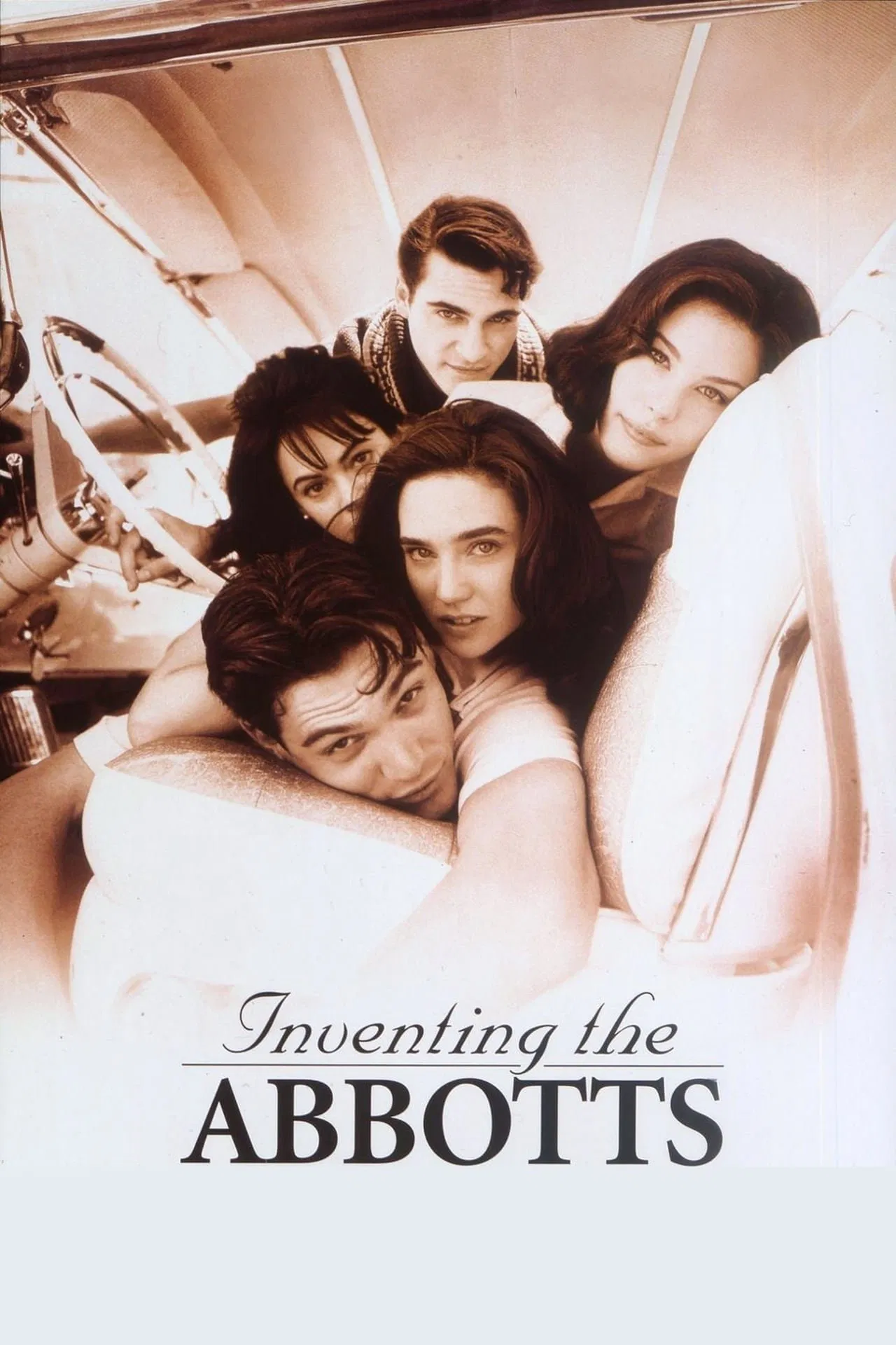Poster chính thức của phim Phim Tâm Lý, Phim Tình Cảm "Ba Cô Gái Nhà Abbott" (Inventing the Abbotts - 1997), với sự tham gia của diễn viên Joaquin Phoenix và Liv Tyler.