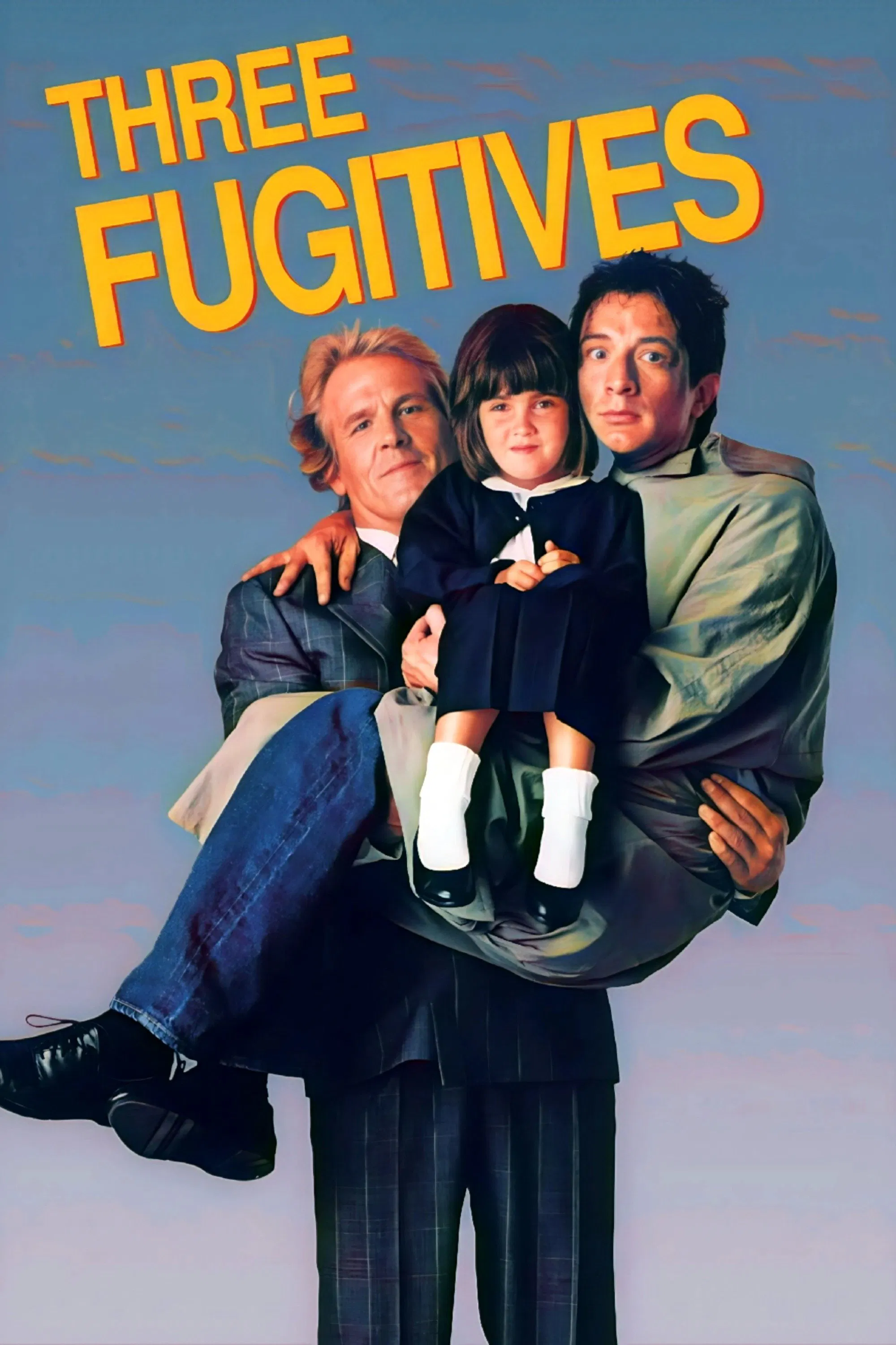 Poster chính thức của phim Phim Hài, Phim Hình Sự "Ba Kẻ Đào Tẩu" (Three Fugitives - 1989), với sự tham gia của diễn viên Nick Nolte và Martin Short.