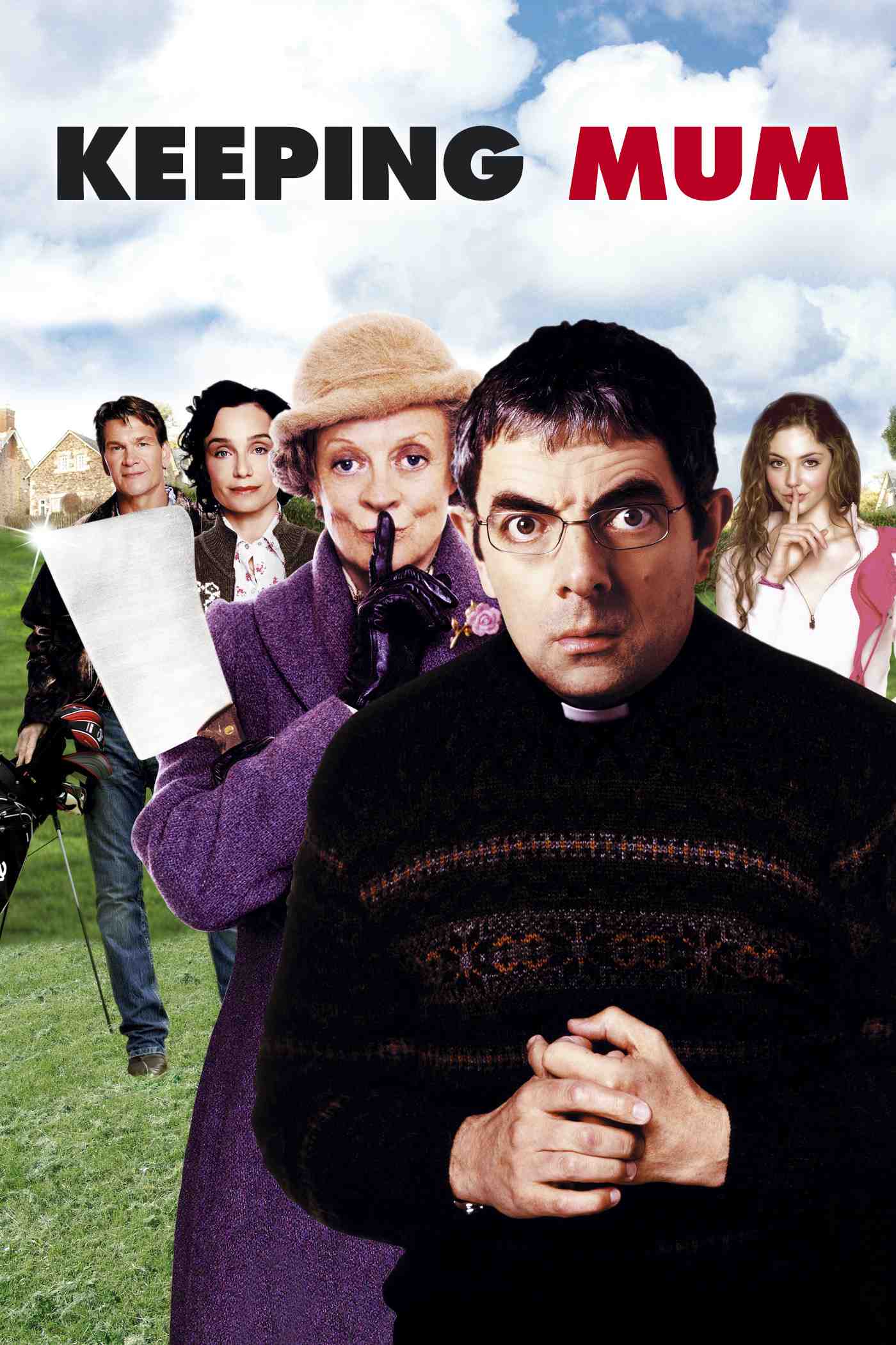 Poster chính thức của phim Phim Hài "Bà Quản Gia Sát Nhân" (Keeping Mum - 2005), với sự tham gia của diễn viên Rowan Atkinson và Kristin Scott Thomas.