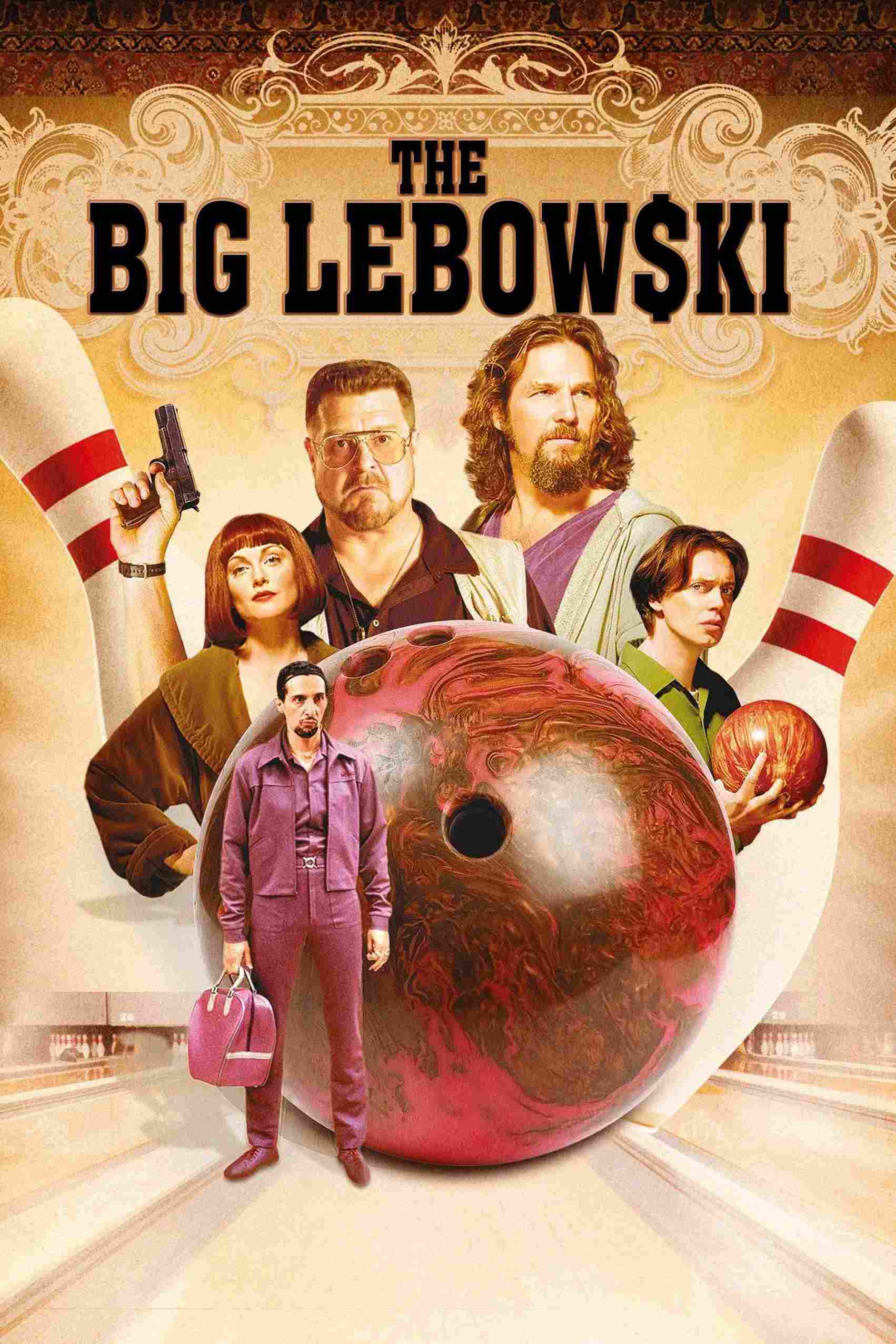 Poster chính thức của phim Phim Hài, Phim Hình Sự "Bá Tước Lebowski" (The Big Lebowski - 1998), với sự tham gia của diễn viên Jeff Bridges và John Goodman.