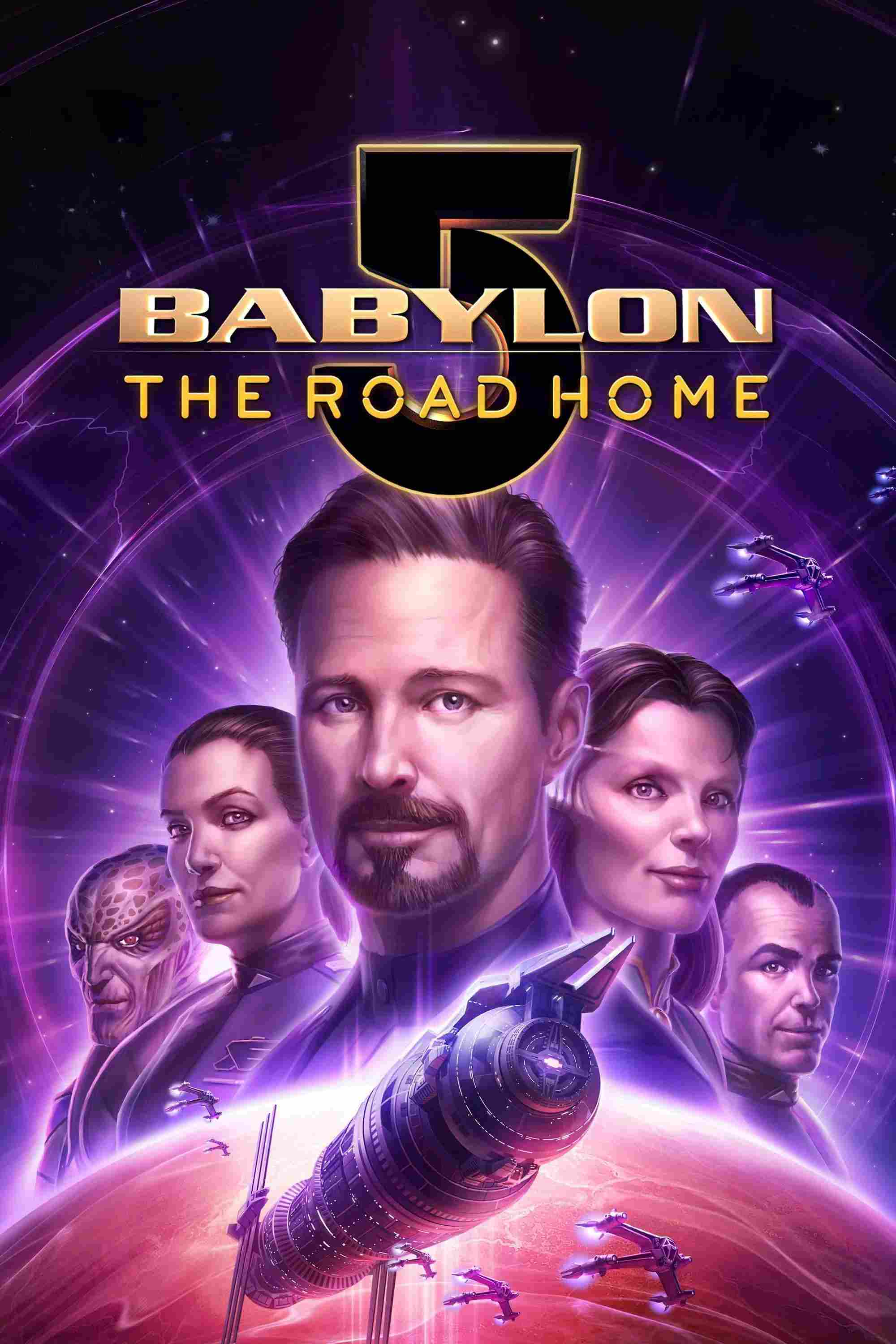 Poster chính thức của phim Phim Hoạt Hình, Phim Viễn Tưởng "Babylon 5: Hành Trình Về Nhà" (Babylon 5: The Road Home - 2023), với sự tham gia của diễn viên Bruce Boxleitner và Claudia Christian.