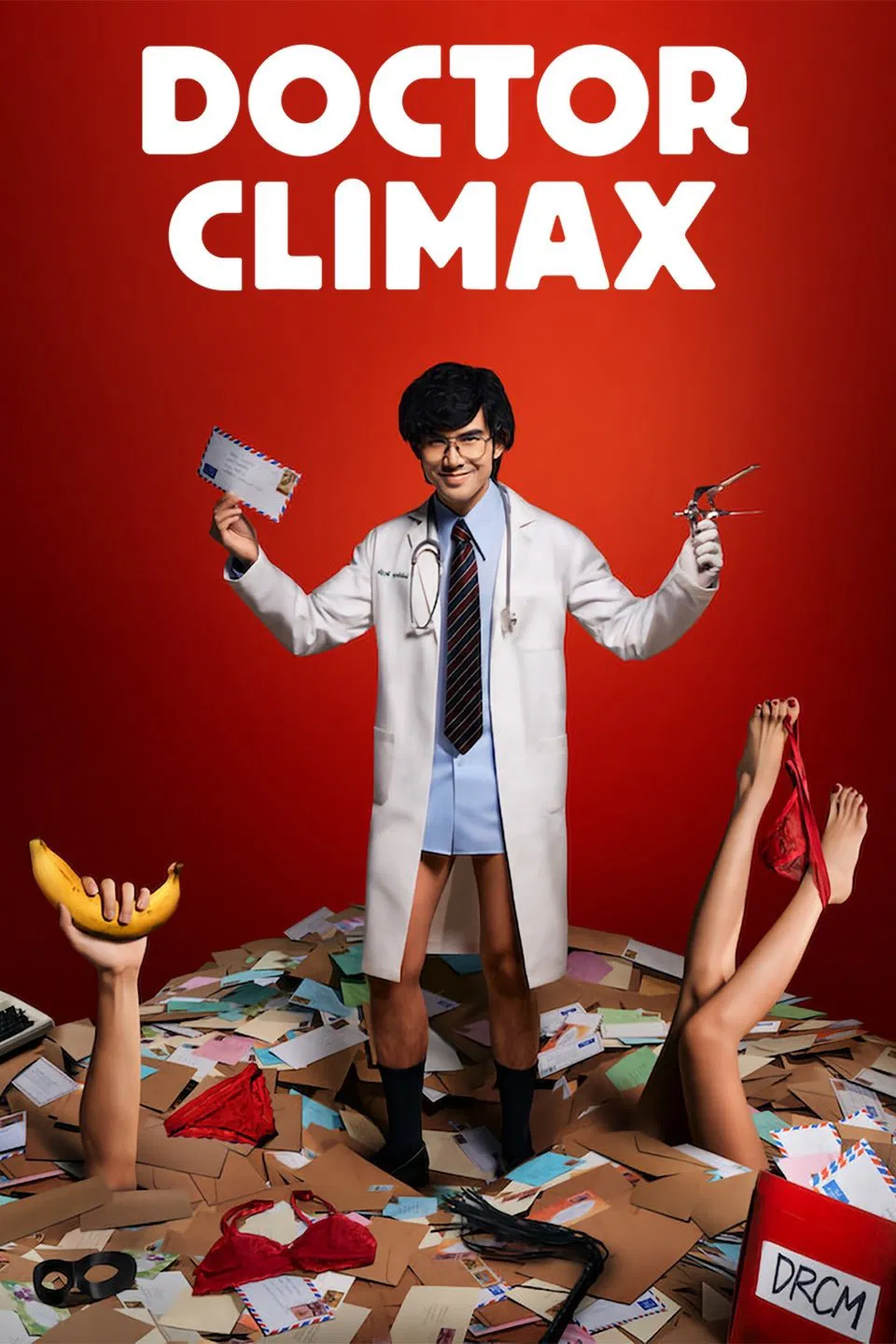 Poster chính thức của phim Phim Tâm Lý, Phim Hài "Bác Sĩ Chăn Gối" (Doctor Climax - 2024), với sự tham gia của diễn viên Chantavit Dhanasevi và Arachaporn Pokinpakorn.