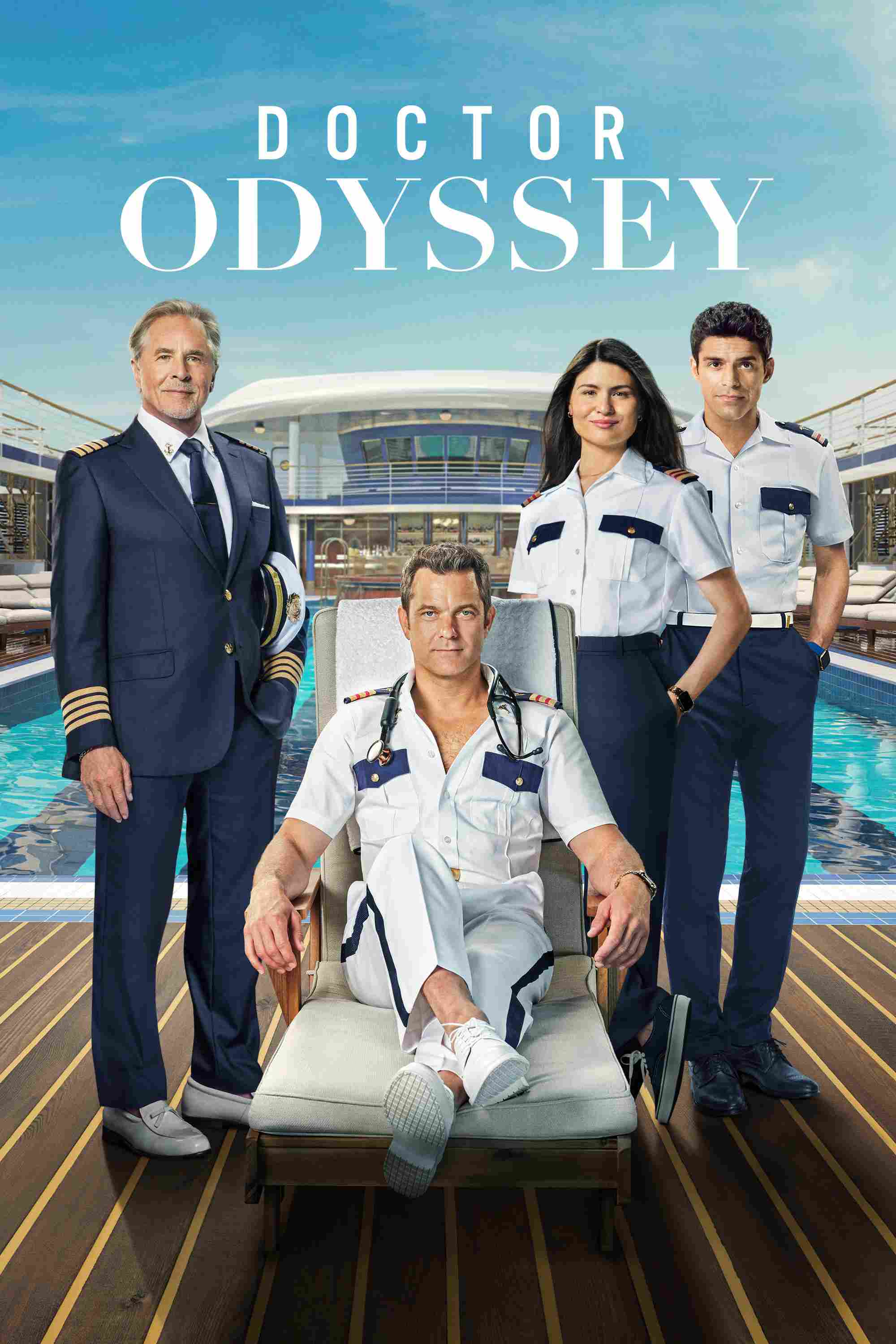 Poster chính thức của phim Phim Tâm Lý "Bác Sĩ Du Hành Ký" (Doctor Odyssey - 2024), với sự tham gia của diễn viên Joshua Jackson và Phillipa Soo.