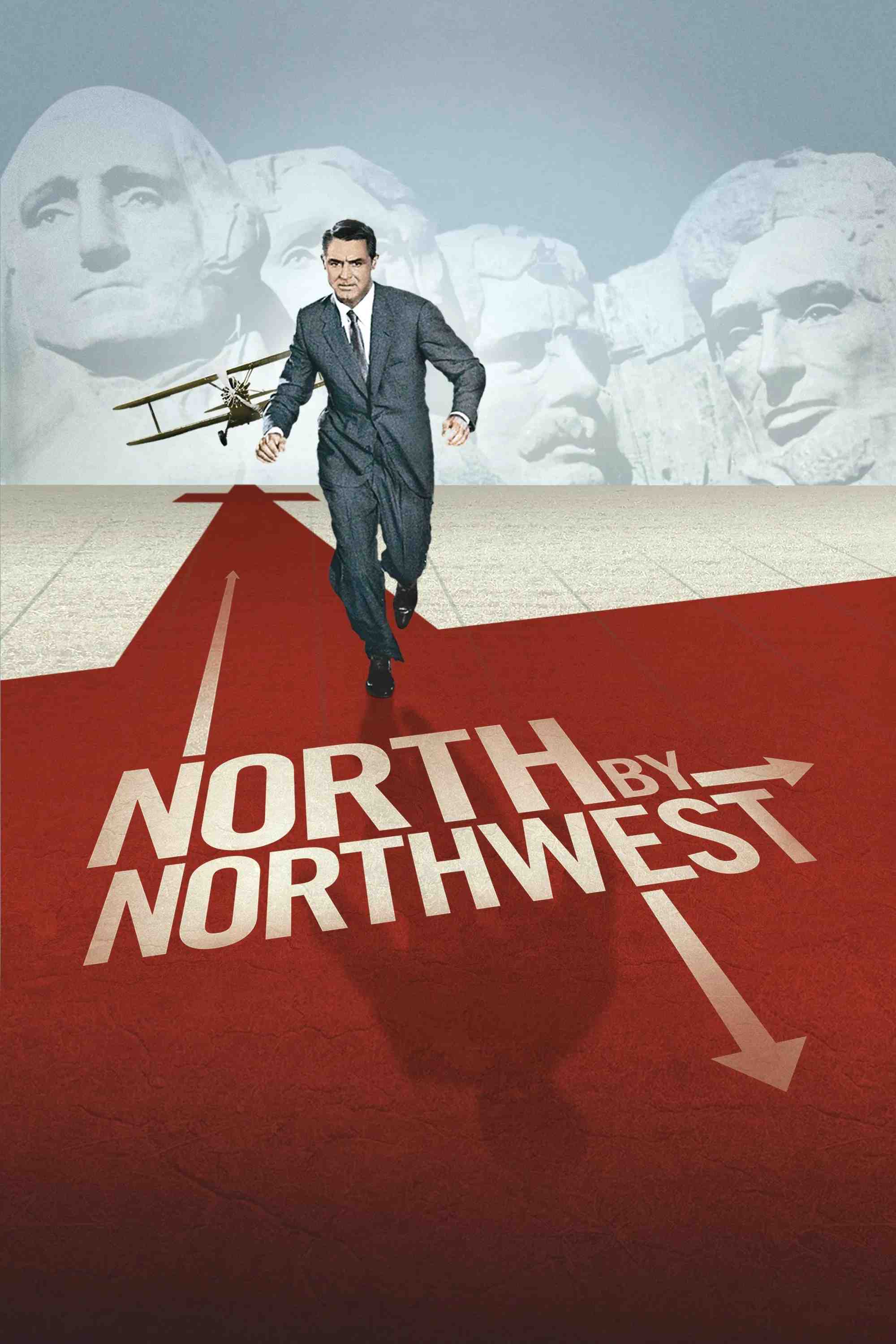 Poster chính thức của phim Phim Giật Gân, Phim Phiêu Lưu "Bắc Tây Bắc" (North by Northwest - 1959), với sự tham gia của diễn viên Cary Grant và Eva Marie Saint.