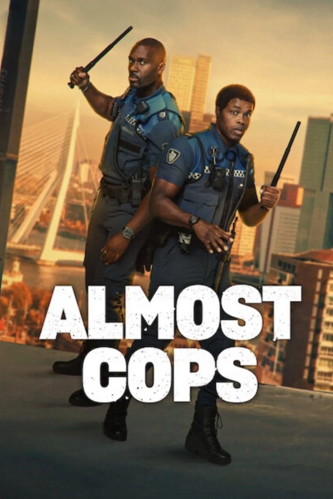 Poster chính thức của phim Phim Hành Động, Phim Hài "Bad Boas: Bộ Đôi Phá Án" (Almost Cops - 2025), với sự tham gia của diễn viên Jandino Asporaat và Werner Kolf.