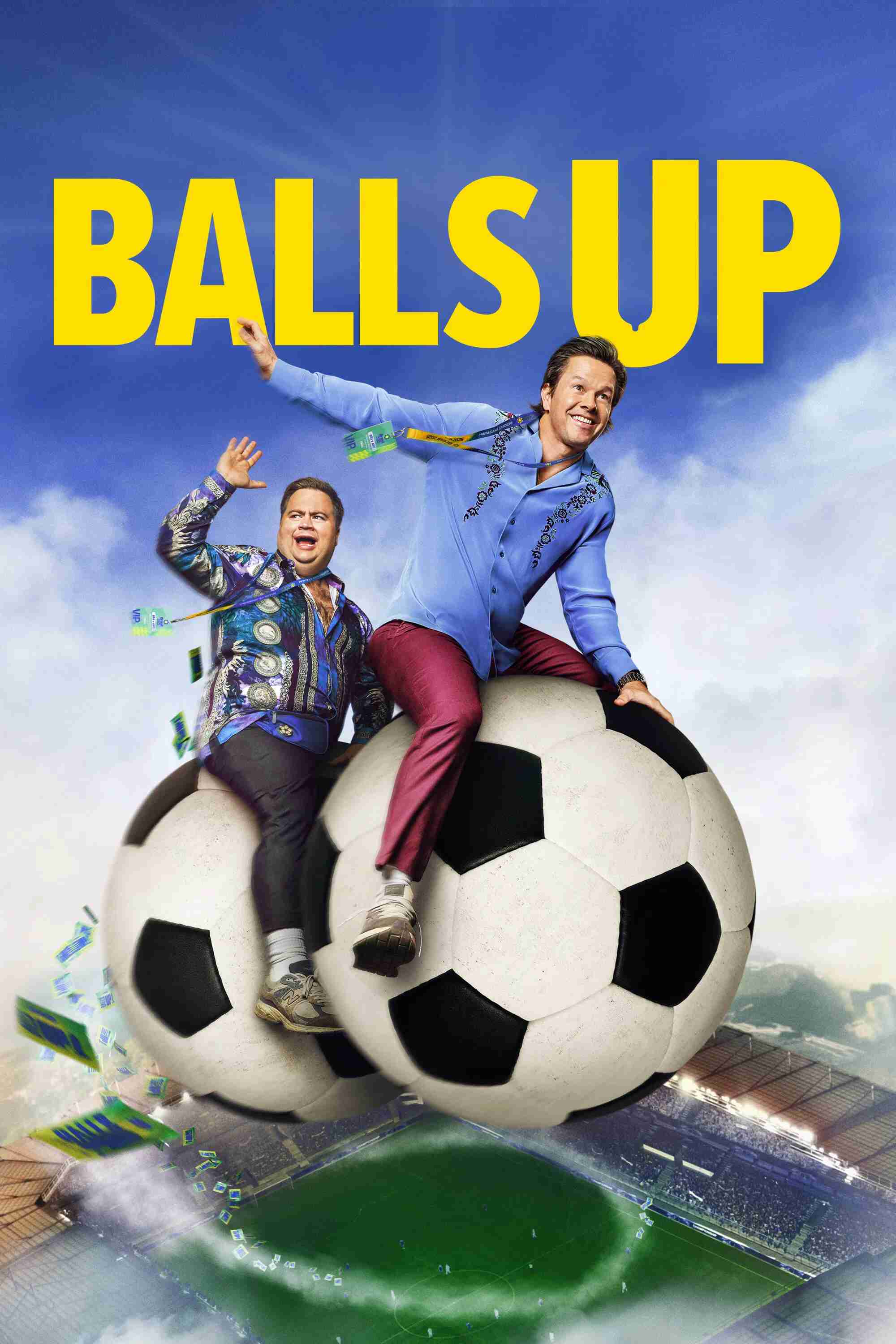 Poster chính thức của phim Phim Hài, Phim Hành Động "Balls Up" (Balls Up - 2026), với sự tham gia của diễn viên Mark Wahlberg và Paul Walter Hauser.