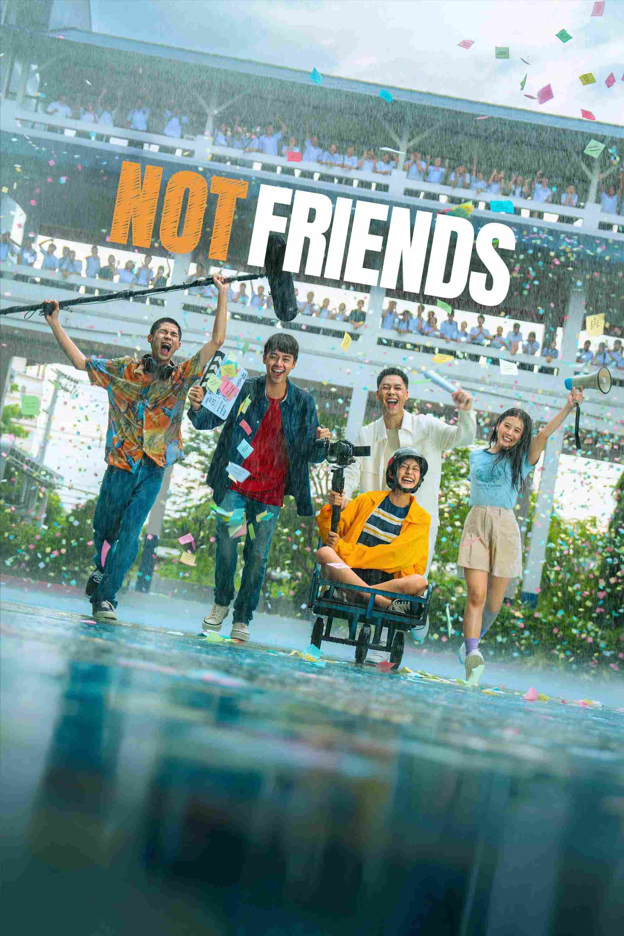 Poster chính thức của phim Phim Tâm Lý, Phim Hài "Bạn (Không) Thân" (Not Friends - 2023), với sự tham gia của diễn viên Anthony Buisseret và Pisitpon Ekpongpisit.