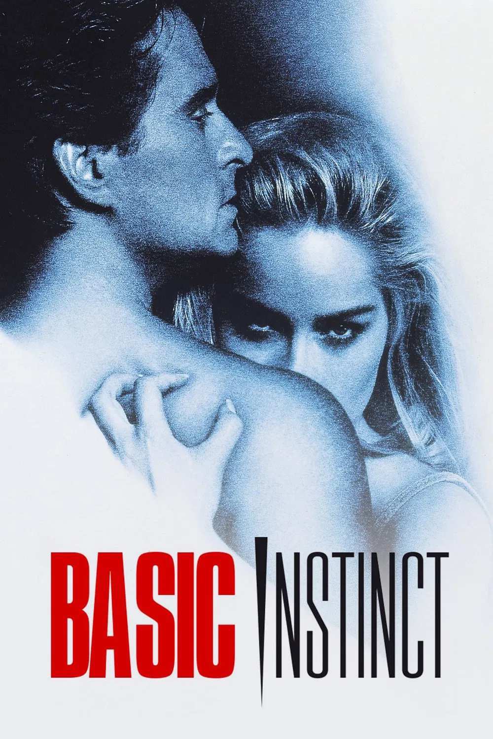 Poster chính thức của phim Phim Giật Gân, Phim Bí Ẩn "Bản Năng Gốc" (Basic Instinct - 1992), với sự tham gia của diễn viên Michael Douglas và Sharon Stone.