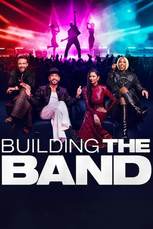 Poster chính thức của phim Truyền Hình Thực Tế "Ban Nhạc Hoàn Hảo" (Building the Band - 2025), với sự tham gia của diễn viên AJ McLean và Zach Newbould.